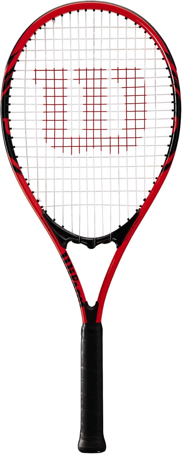Wilson Federer Adult Recreational Tennis Racket - Grip Size 3 - 4 3/8", Red/White/Black - Tennis Mindset
