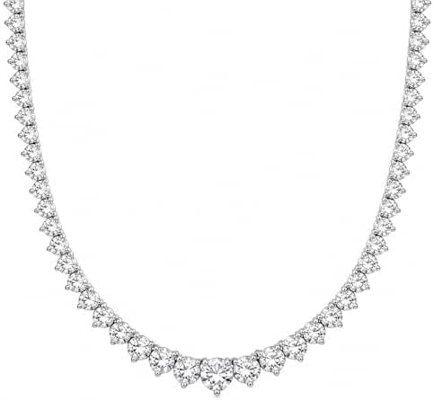Belacqua 16-20 Inches Lab Grown Diamond Graduated Riviera Tennis Necklace - Tennis Mindset