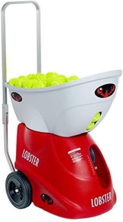 LOBSTER Sports Elite Tennis Ball Machine - Auto Portable Tennis Ball Launcher, Preloaded & Custom Drills, Spin Control, Lob Elevation Switch, Ball Speed (up to 80MPH), with Multi-Function Remote - Tennis Mindset