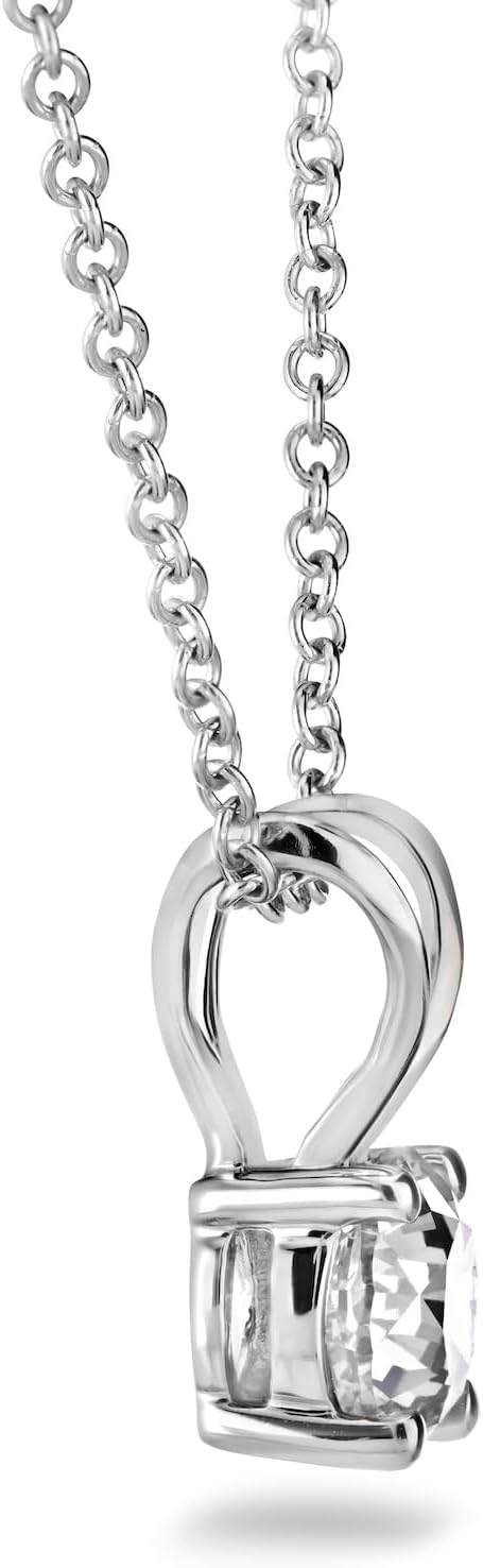 The Diamond Channel Certified LAB GROWN 0.25-4.00ct Diamond Necklace for Women, 14 Karat Solid Gold 4-Prong Necklace, Gold Diamond Necklace For Women(16 + 2 Inch Extender) - Tennis Mindset