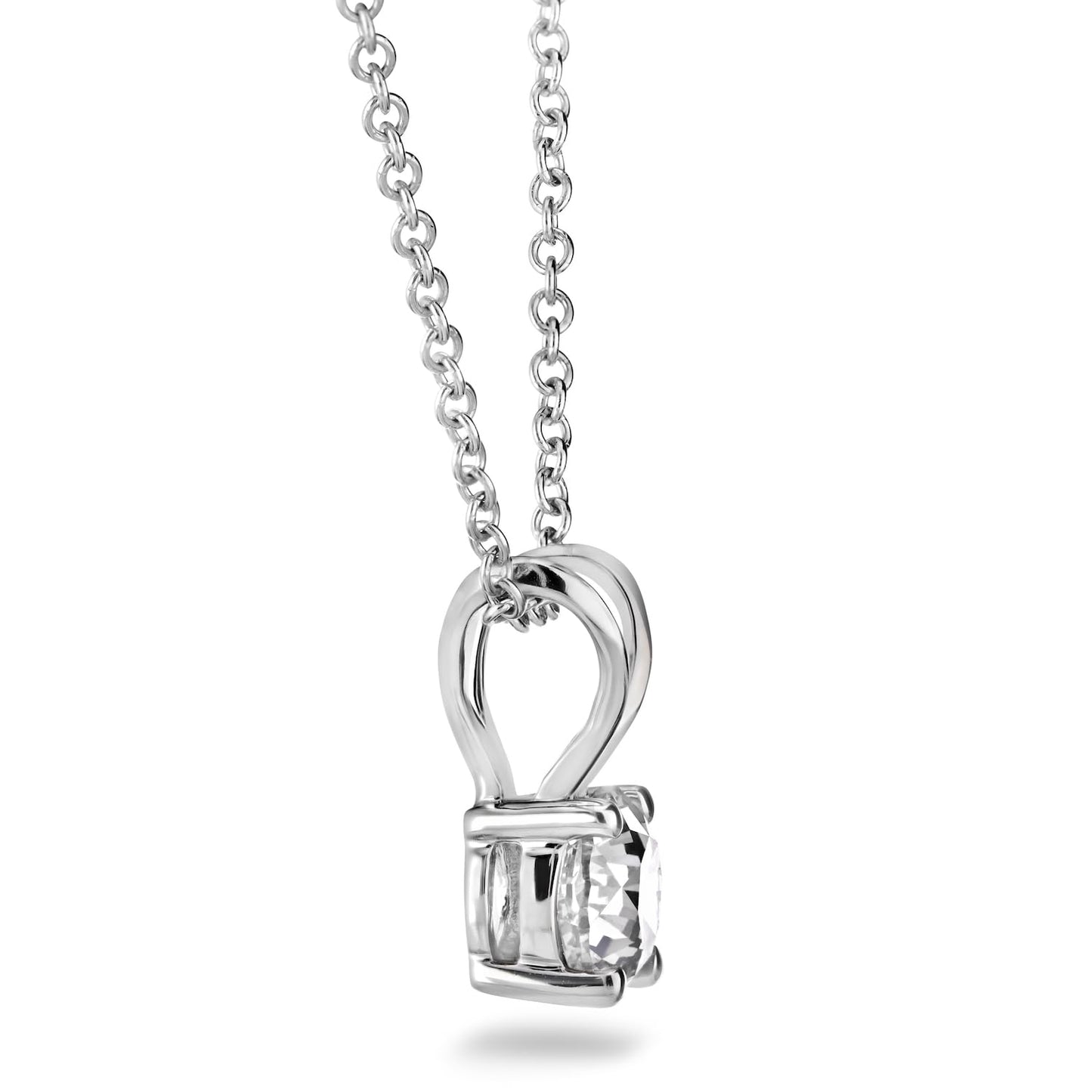 The Diamond Channel Certified LAB GROWN 0.25-4.00ct Diamond Necklace for Women, 14 Karat Solid Gold 4-Prong Necklace, Gold Diamond Necklace For Women(16 + 2 Inch Extender) - Tennis Mindset