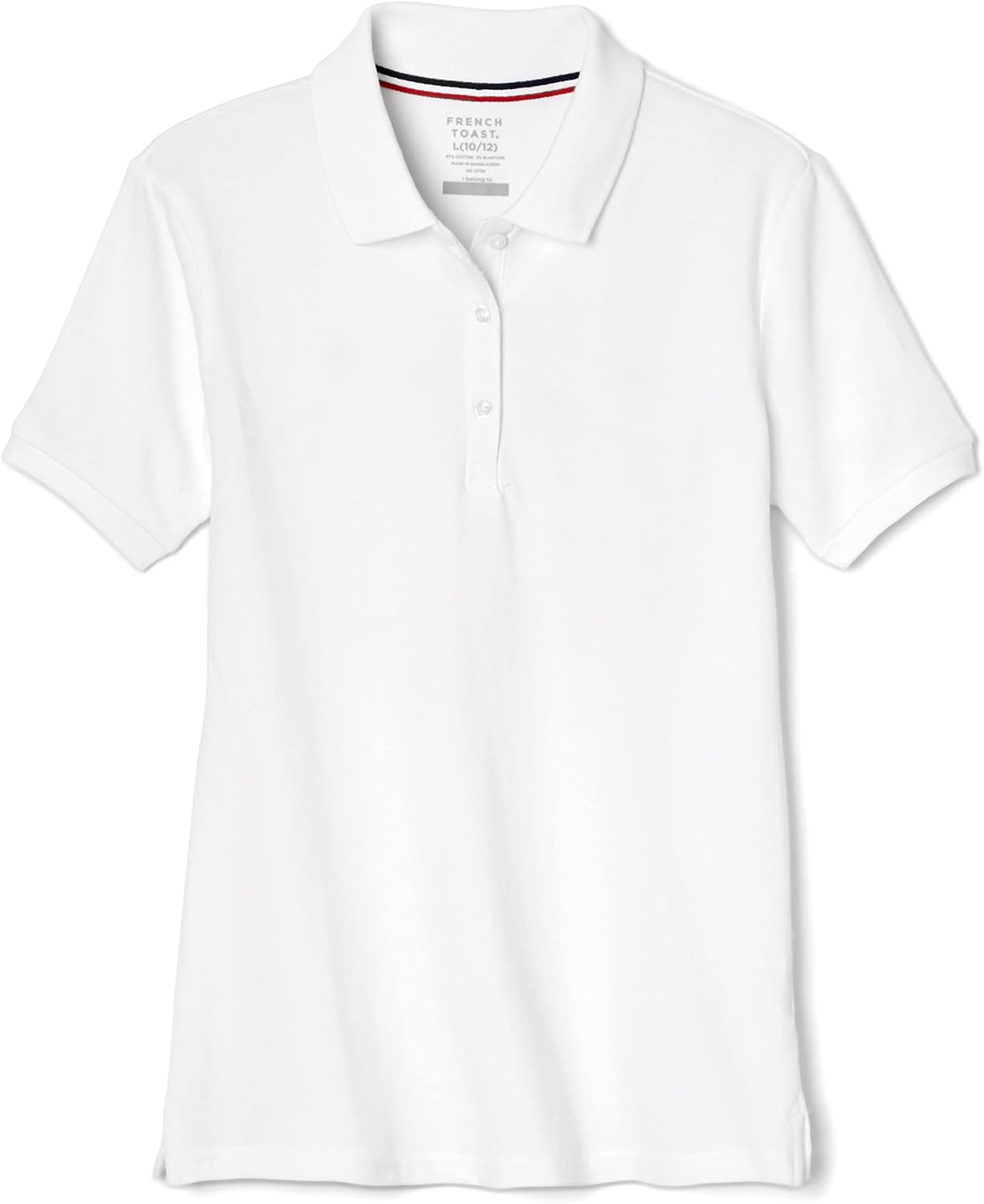 French Toast Women's Juniors' Short Sleeve Stretch Pique Polo Shirt
