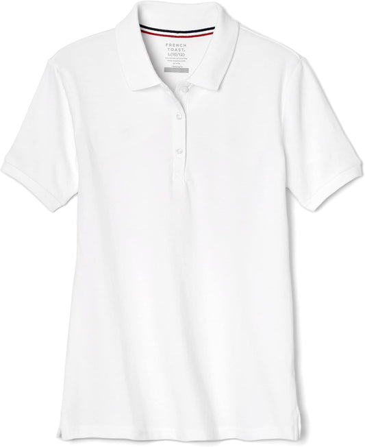 French Toast Women's Juniors' Short Sleeve Stretch Pique Polo Shirt - Tennis Mindset