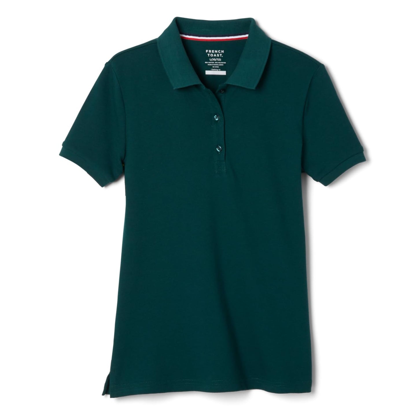 French Toast Women's Juniors' Short Sleeve Stretch Pique Polo Shirt