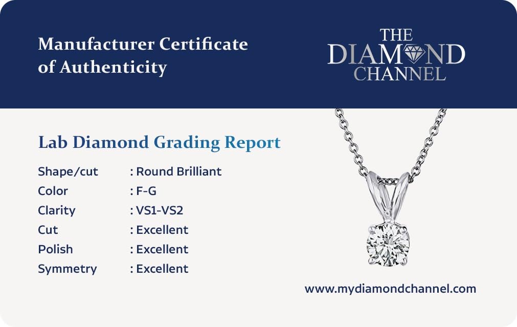 The Diamond Channel Certified LAB GROWN 0.25-4.00ct Diamond Necklace for Women, 14 Karat Solid Gold 4-Prong Necklace, Gold Diamond Necklace For Women(16 + 2 Inch Extender) - Tennis Mindset