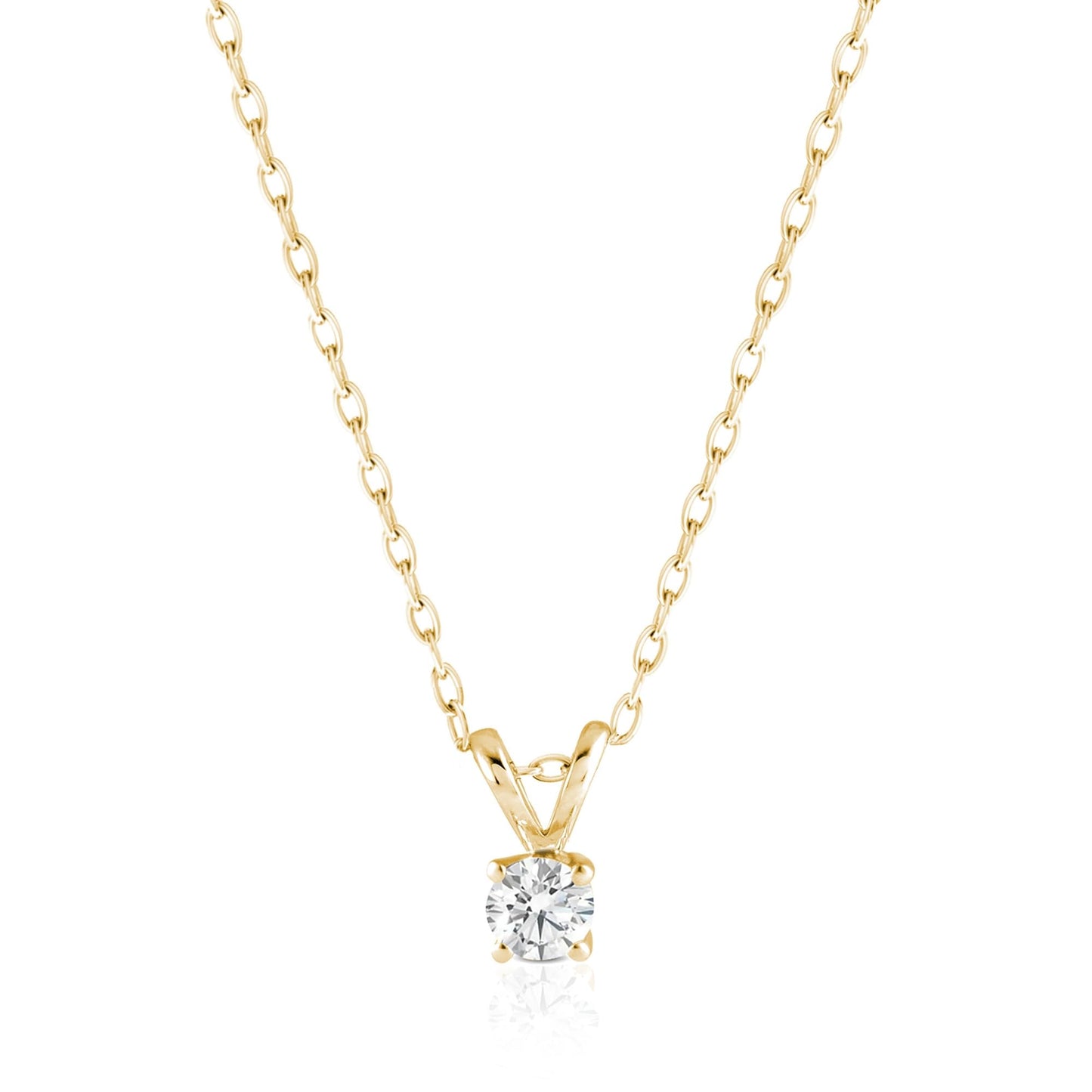 Amazon Essentials IGI Certified 0.25 Carat Solitaire Lab Grown Diamond Pendant Necklace in Solid White 14K Gold, Adjustable 16" Chain with 2" Extender, Jewelry for Women - Tennis Mindset