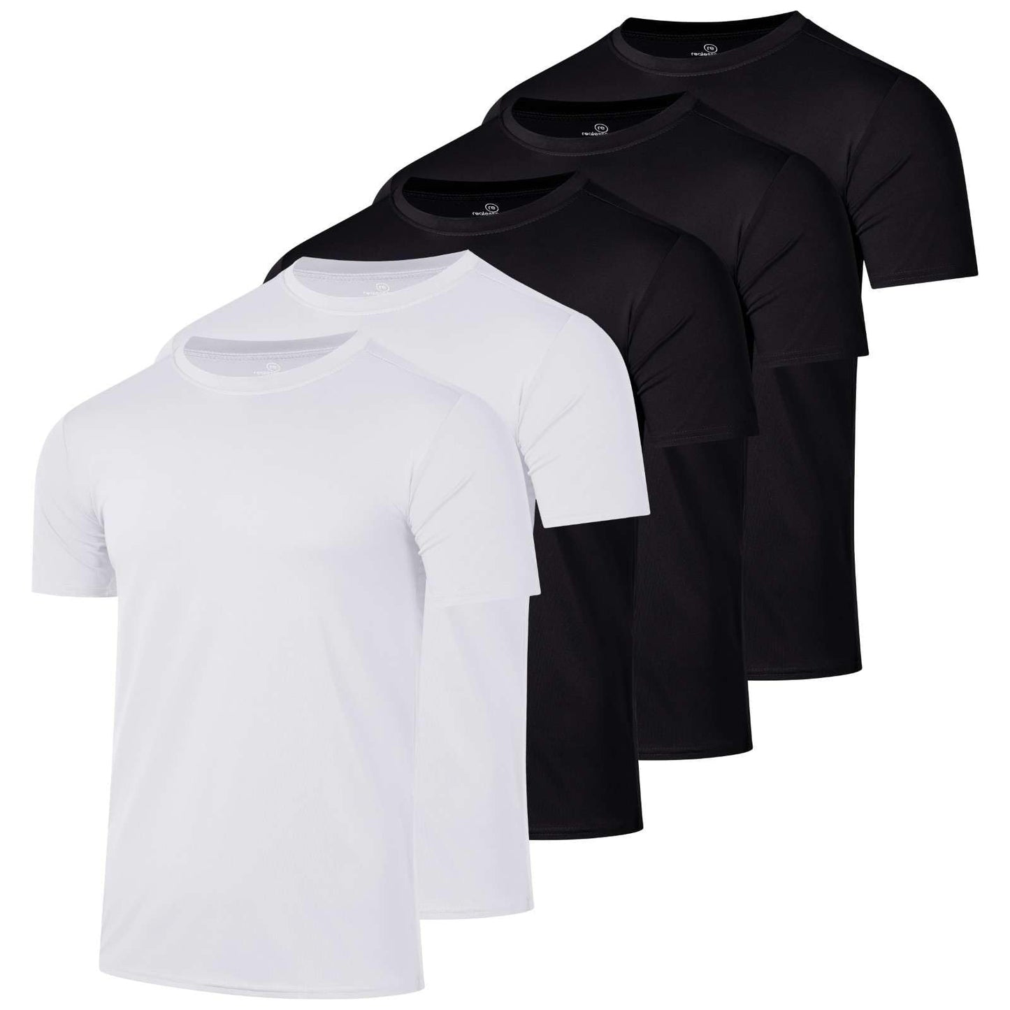 5 Pack Men's Dry Fit Workout T Shirts Crew Neck Athletic Gym Running Tees - Tennis Mindset
