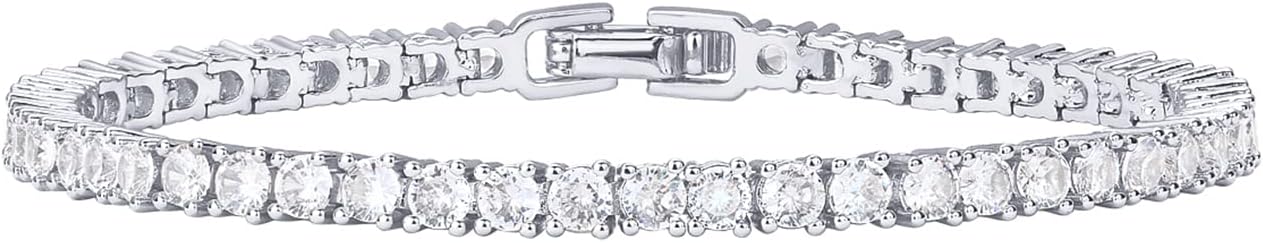 PAVOI 14K Gold Plated 3mm Cubic Zirconia Classic Tennis Bracelet | Gold Bracelets for Women