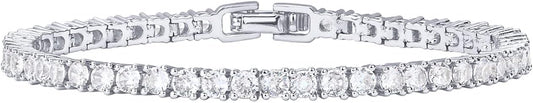PAVOI 14K Gold Plated 3mm Cubic Zirconia Classic Tennis Bracelet | Gold Bracelets for Women - Tennis Mindset