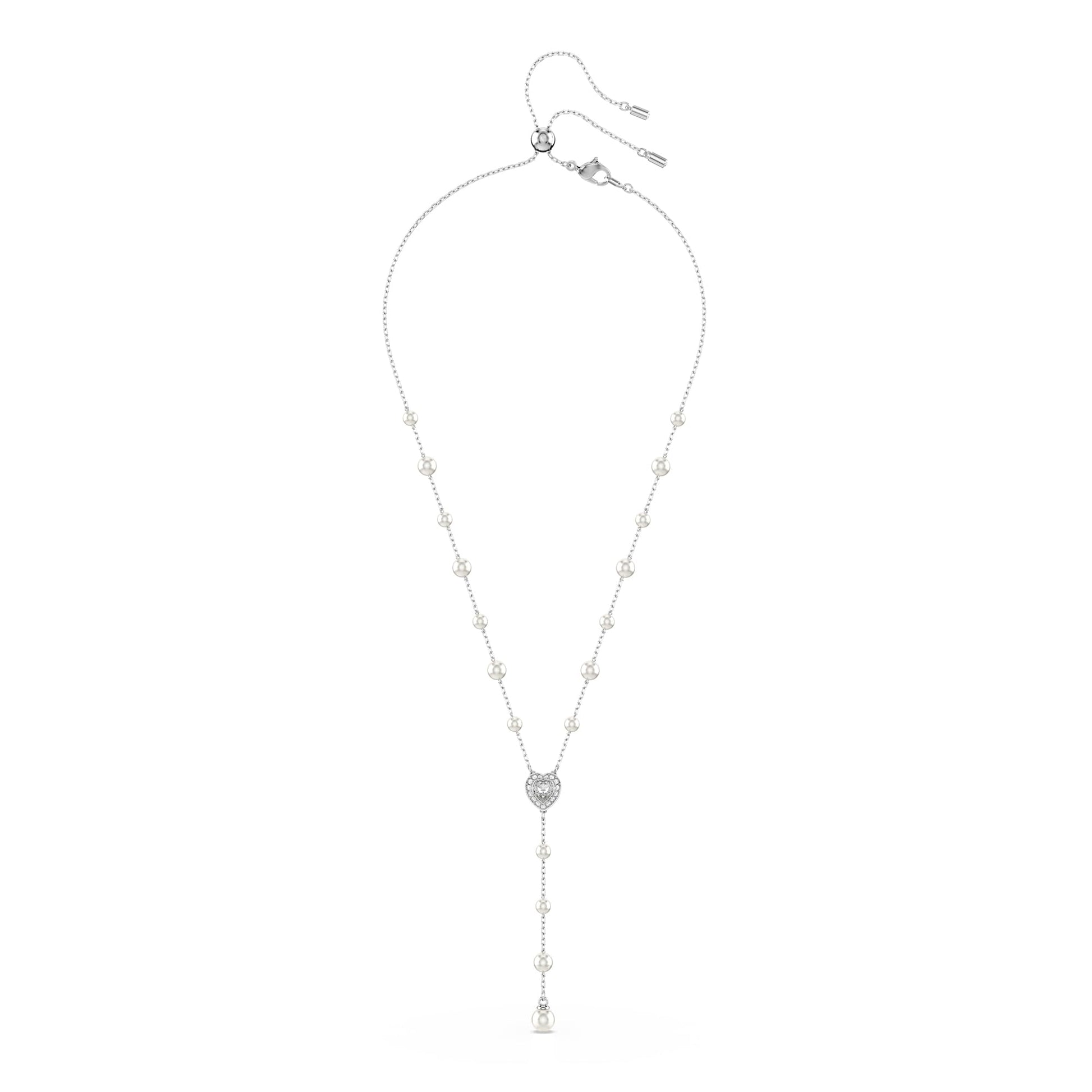 Swarovski Ariana Grande Collection, Clear Crystal & Pearls, Rhodium Finish, Necklaces, Earrings and Bracelets - Tennis Mindset