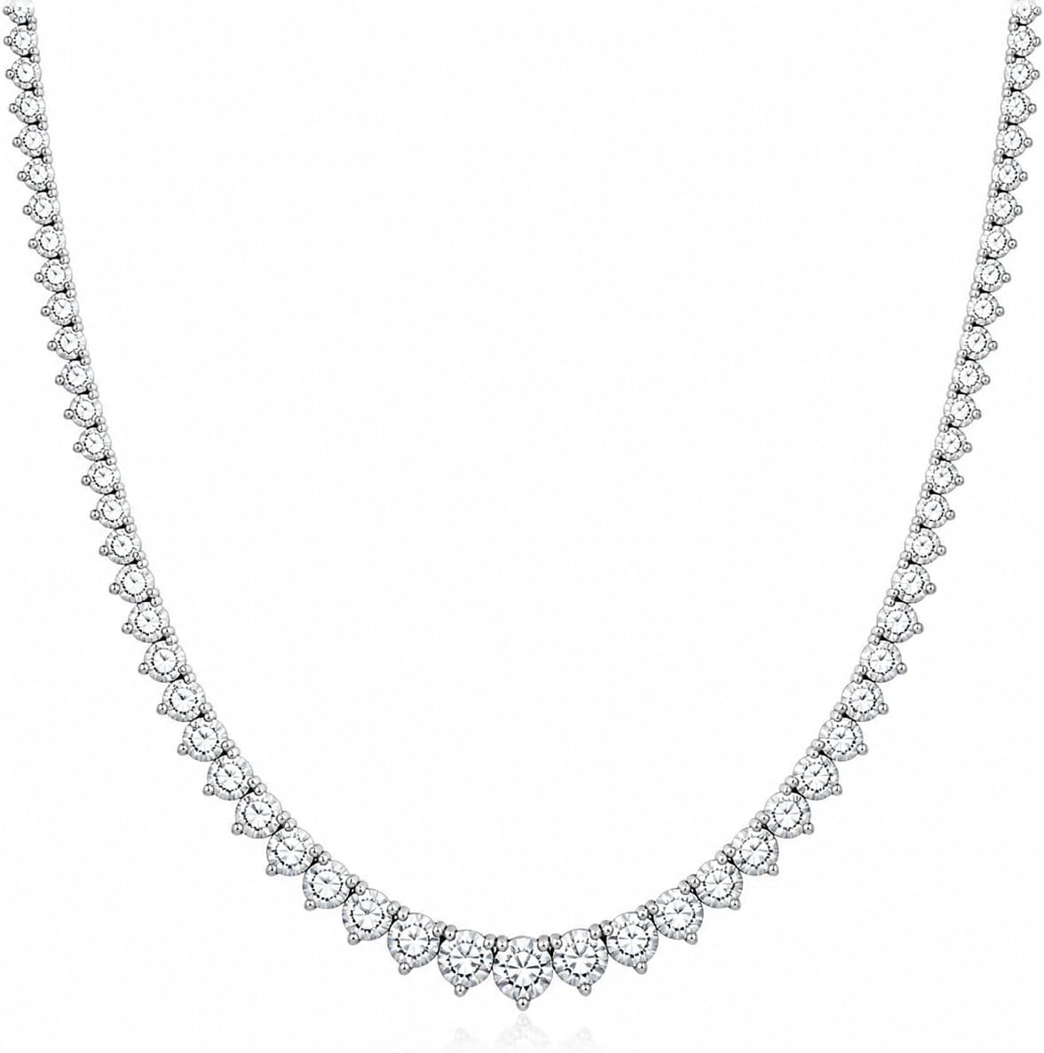 Belacqua 16-20 Inches Lab Grown Diamond Graduated Riviera Tennis Necklace - Tennis Mindset