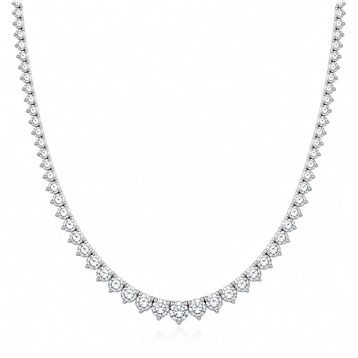 Belacqua 16-20 Inches Lab Grown Diamond Graduated Riviera Tennis Necklace - Tennis Mindset