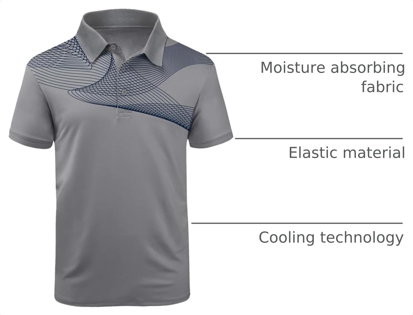 ZITY Golf Polo Shirts for Men Short Sleeve UPF 50+ Athletic Tennis T-Shirt - Tennis Mindset