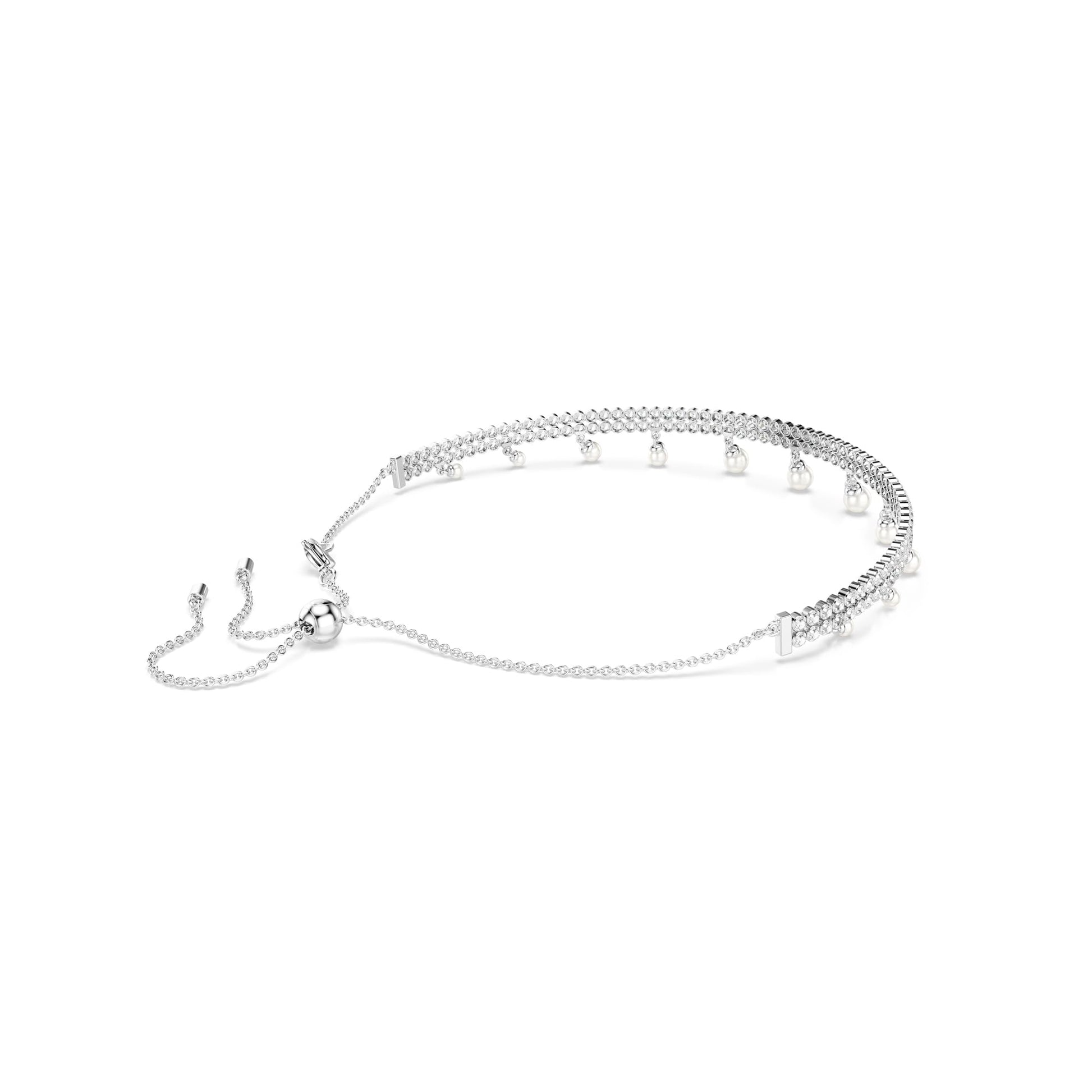Swarovski Ariana Grande Collection, Clear Crystal & Pearls, Rhodium Finish, Necklaces, Earrings and Bracelets - Tennis Mindset
