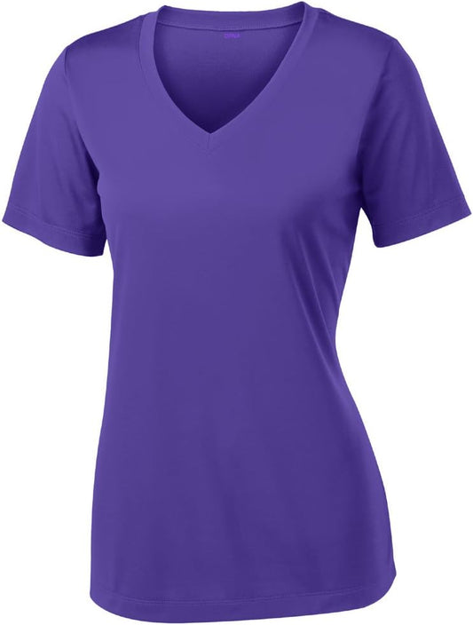 V Neck T Shirts for Women, Athletic Short Sleeve Workout Top, UV Sun Protection, Quick Dry Moisture Wicking Shirts for Women - Tennis Mindset
