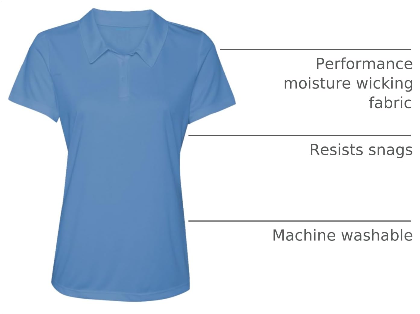 Opna Women's Dry-Fit Golf Polo Shirts 3-Button Golf Polo's in 20 Colors XS-3XL Shirt