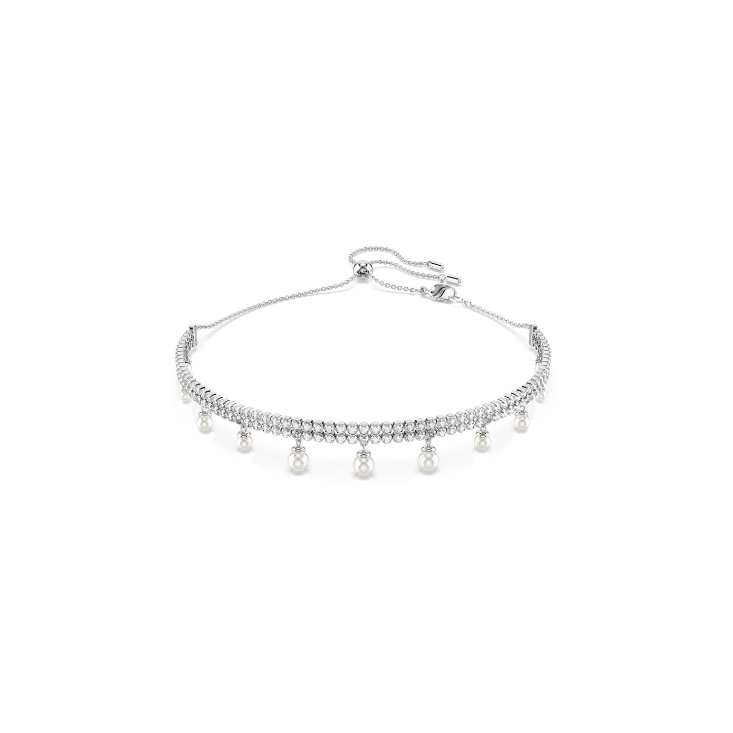 Swarovski Ariana Grande Collection, Clear Crystal & Pearls, Rhodium Finish, Necklaces, Earrings and Bracelets - Tennis Mindset