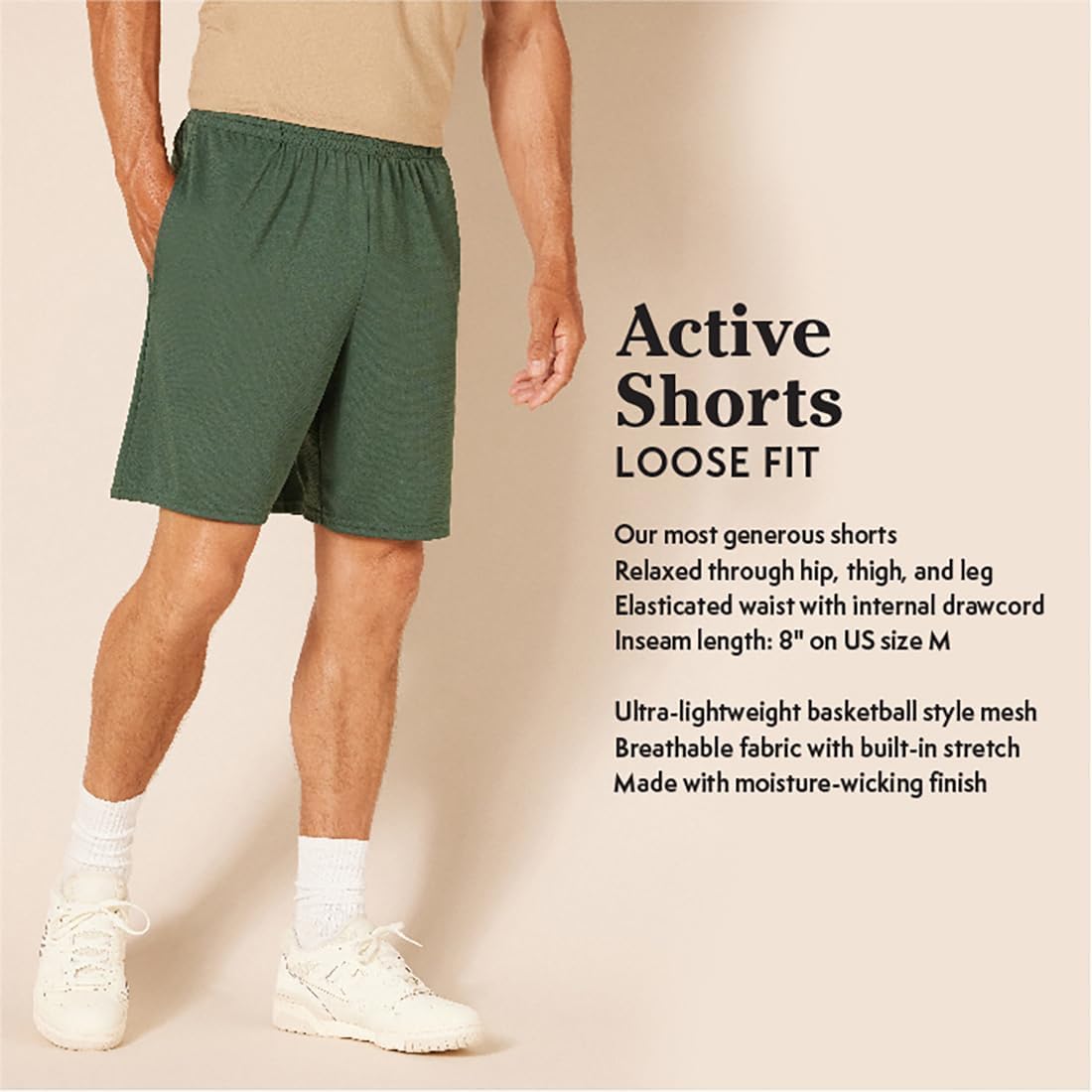 Amazon Essentials Men's Athletic Basketball Gym Shorts, Breathable Moisture Wicking, Loose-Fit Performance Tech, Pack of 2 - Tennis Mindset