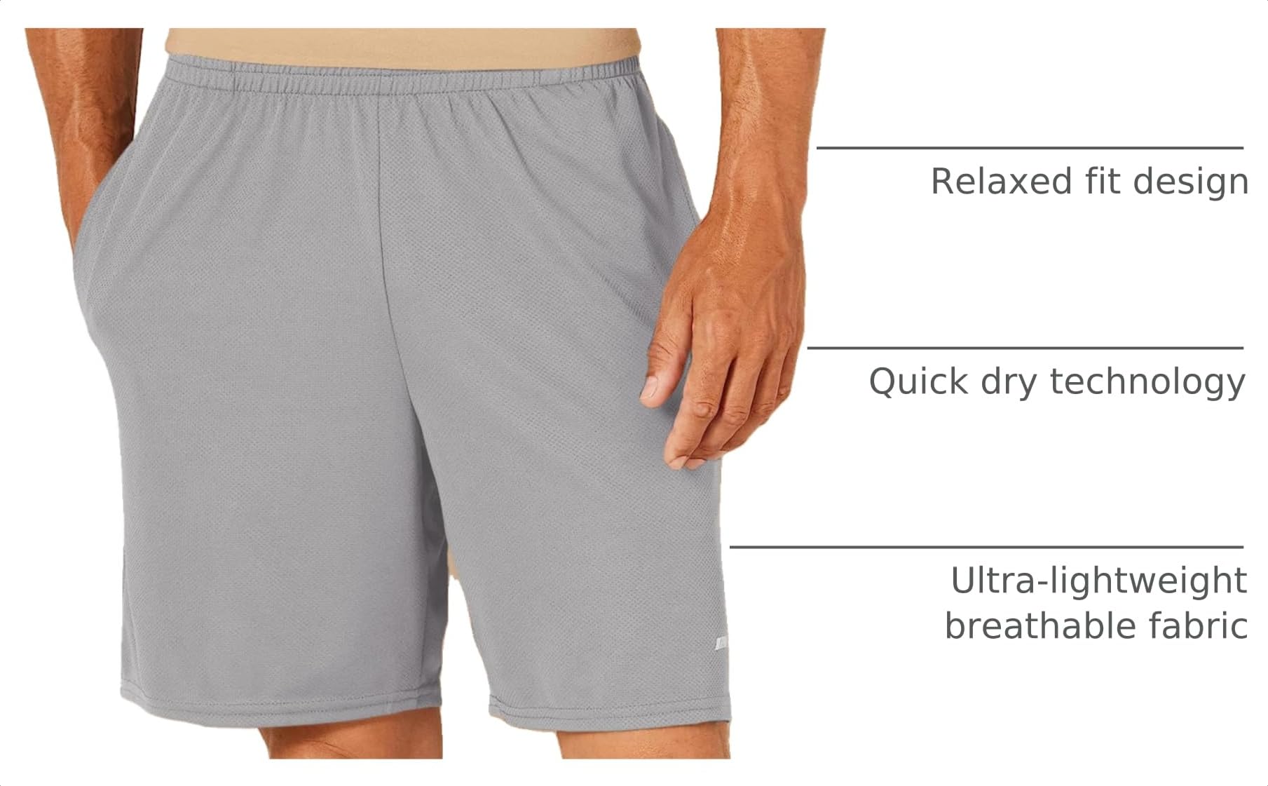 Amazon Essentials Men's Athletic Basketball Gym Shorts, Breathable Moisture Wicking, Loose-Fit Performance Tech, Pack of 2 - Tennis Mindset