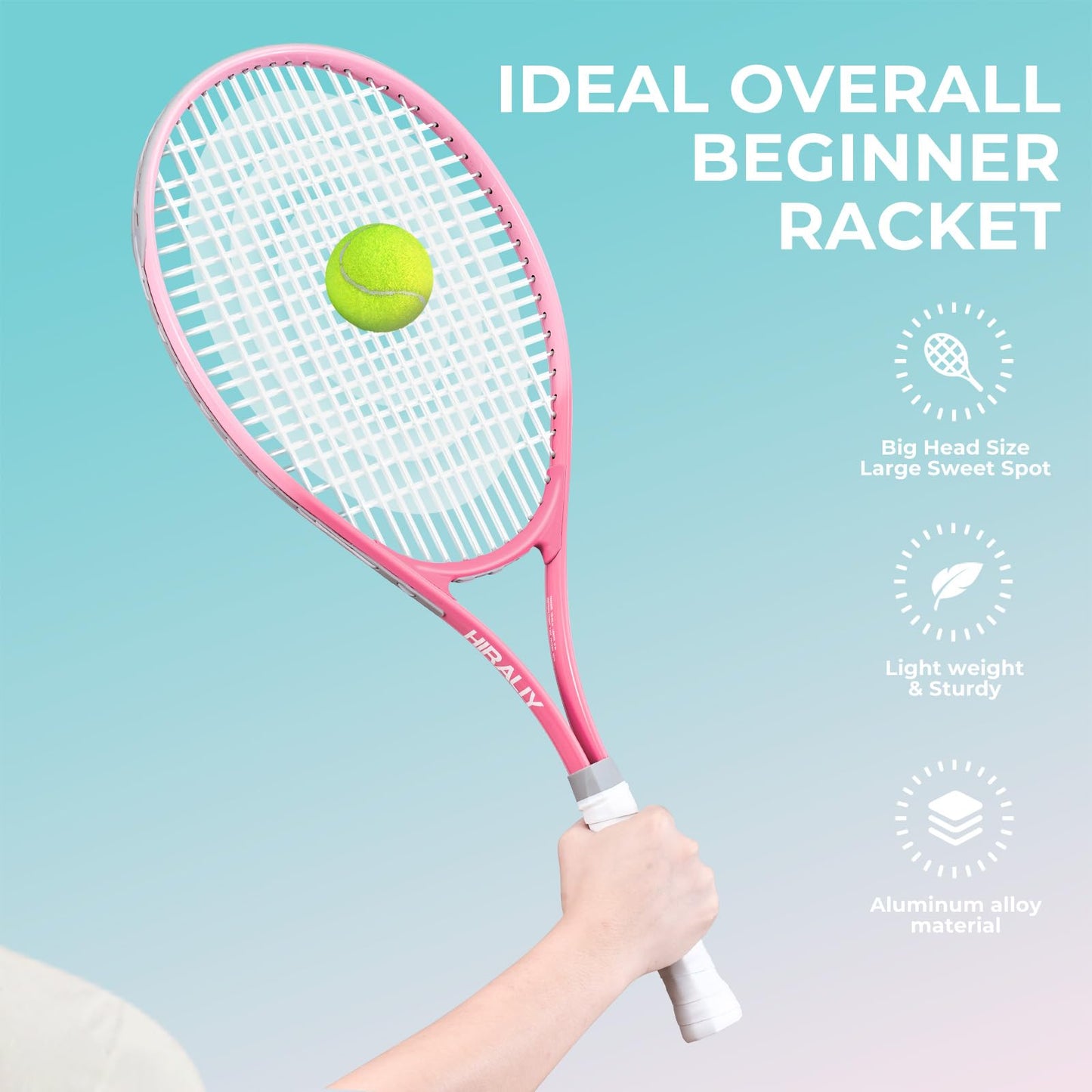 HIRALIY 27-Inch Tennis Racket for Adults with Ball and Carry Bag - Tennis Mindset