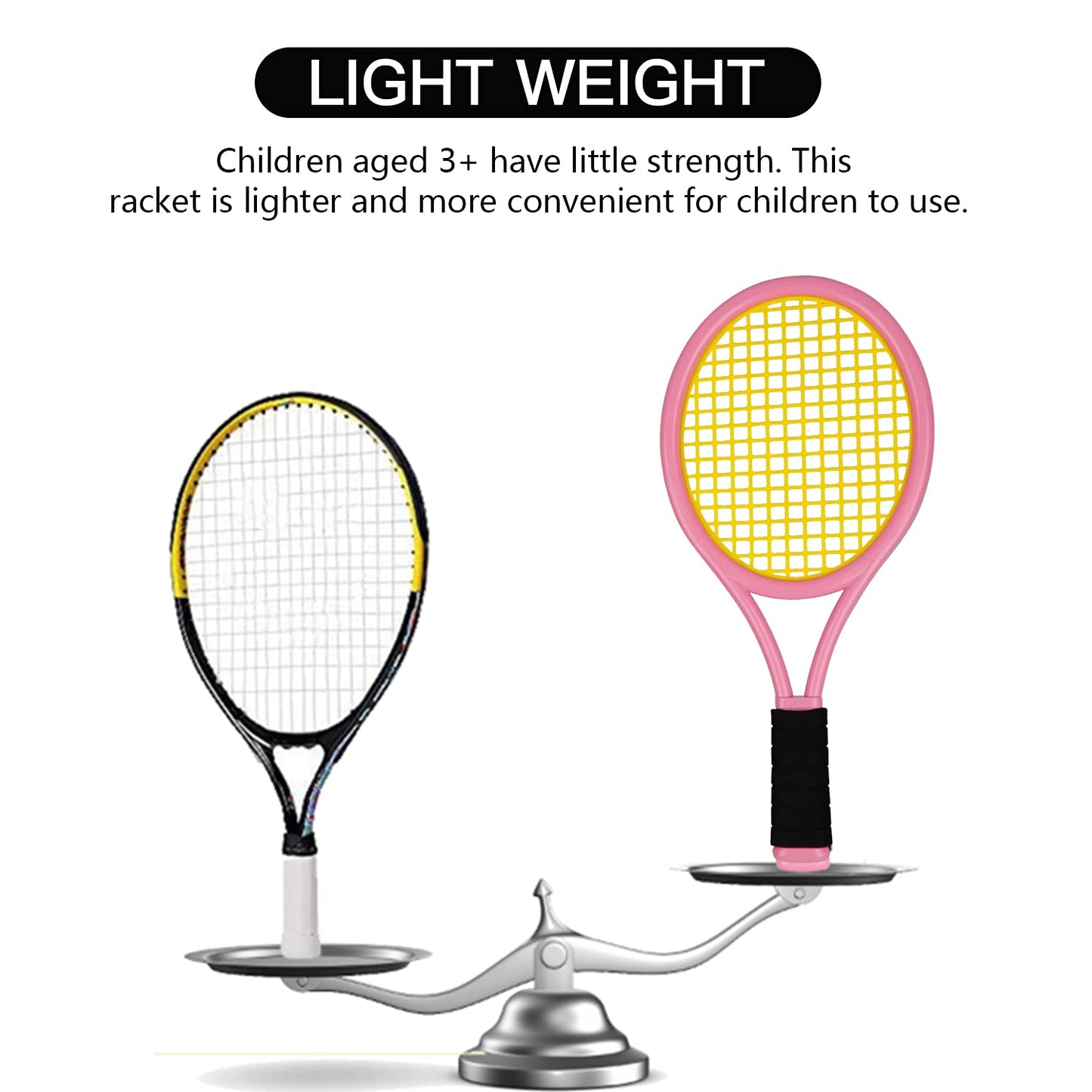 Kids Tennis Racket,17 Inch Plastic Tennis Racket with 2 Soft Balls,2 Tennis Balls and 4 Shuttlecocks for Kid,Toddler Outdoor/Indoor Sport Play - Tennis Mindset