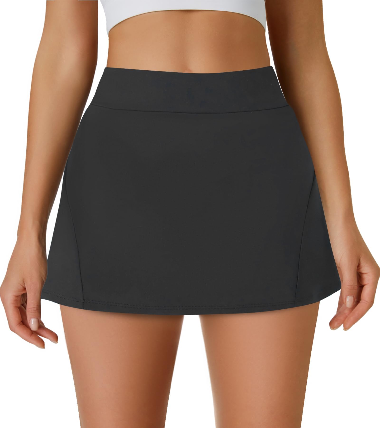 DLOODA Womens Tennis Skirt Crossover High Waisted Skort with Pockets Shorts - Tennis Mindset