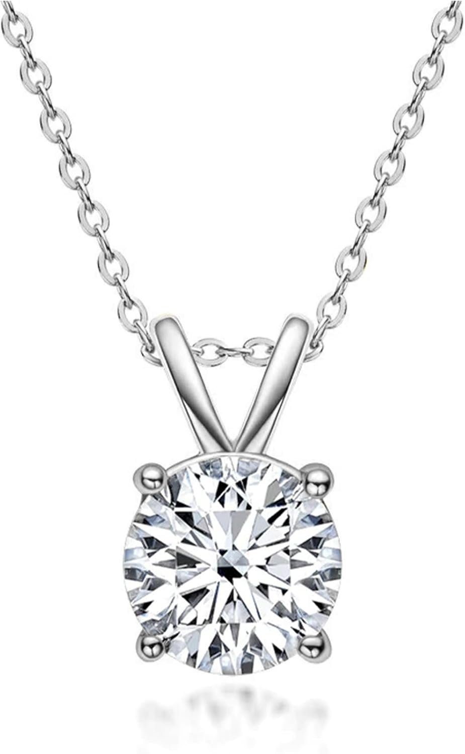 The Diamond Channel Certified LAB GROWN 0.25-4.00ct Diamond Necklace for Women, 14 Karat Solid Gold 4-Prong Necklace, Gold Diamond Necklace For Women(16 + 2 Inch Extender) - Tennis Mindset