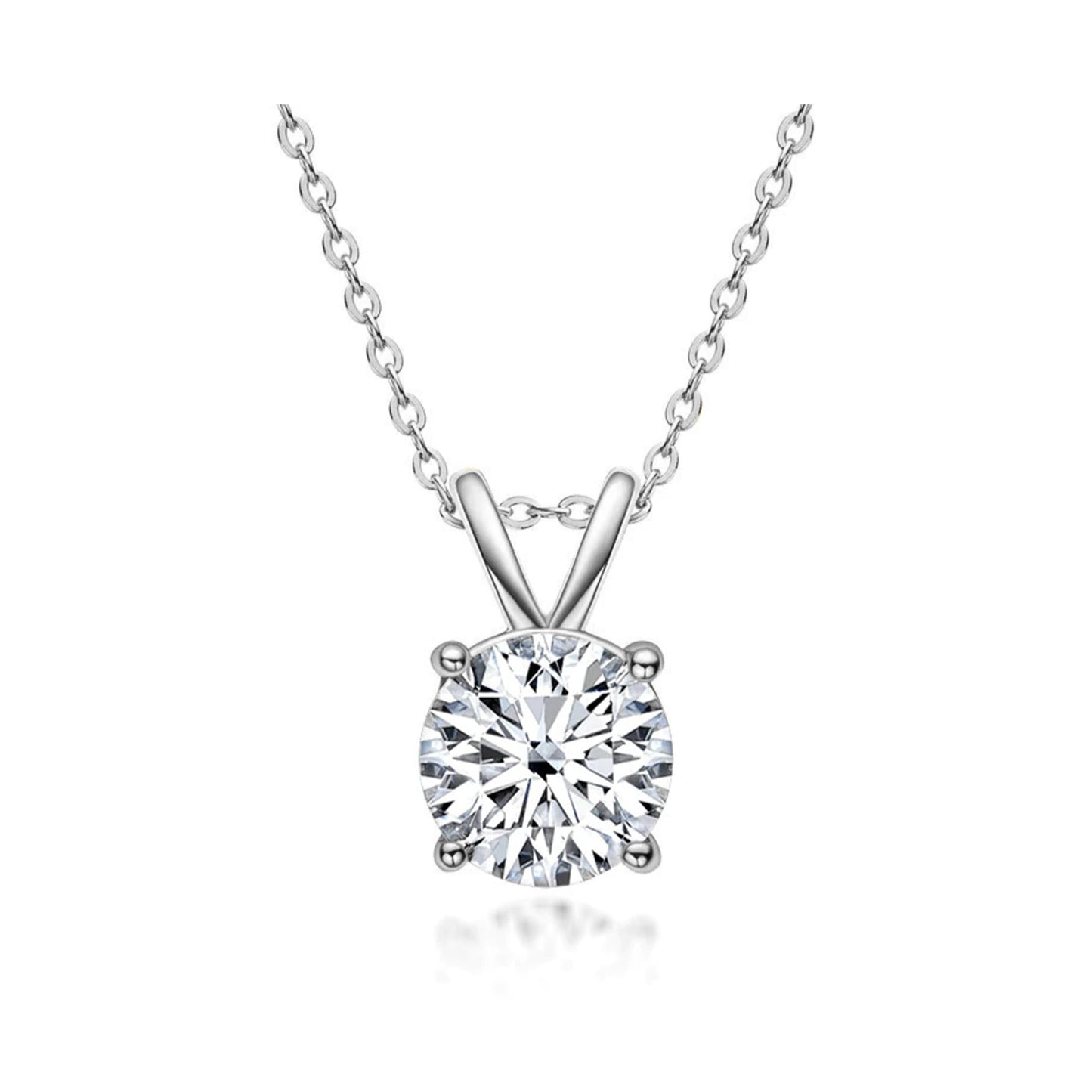 The Diamond Channel Certified LAB GROWN 0.25-4.00ct Diamond Necklace for Women, 14 Karat Solid Gold 4-Prong Necklace, Gold Diamond Necklace For Women(16 + 2 Inch Extender) - Tennis Mindset