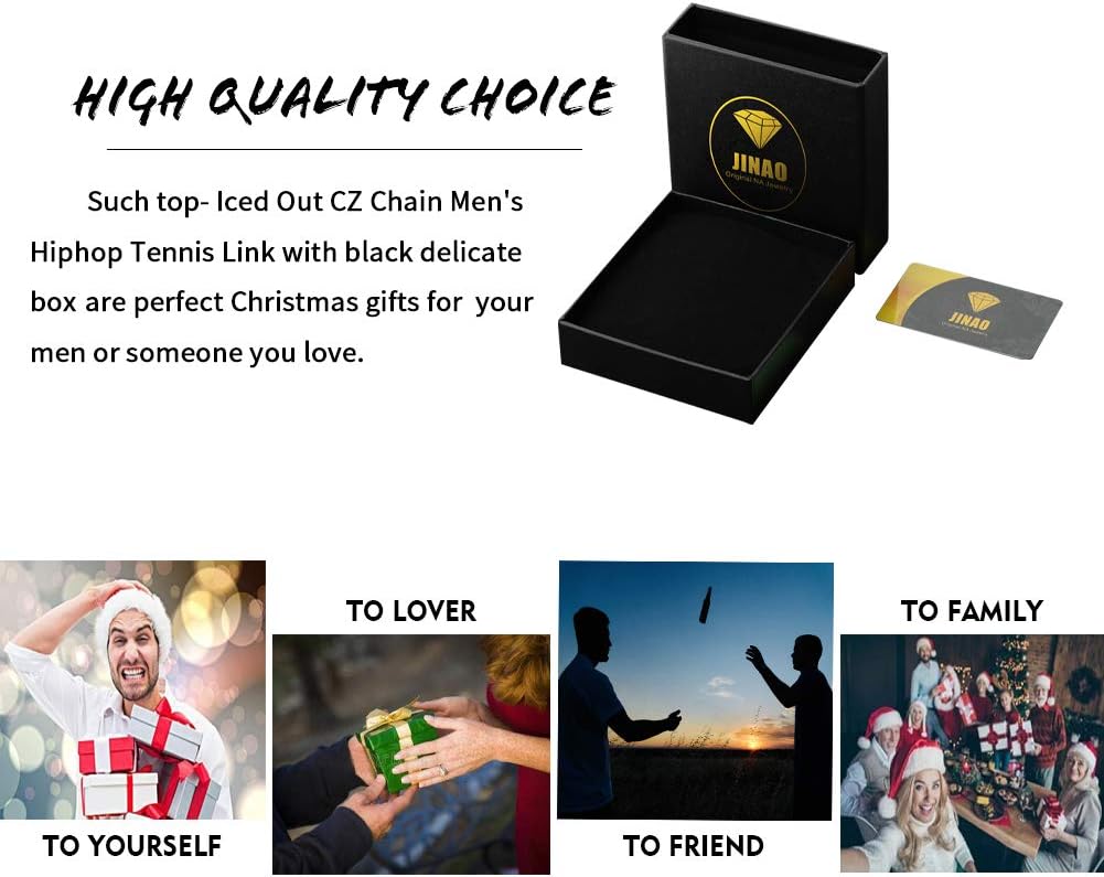 JINAO 6MM Tennis Chain Necklace 18k Gold Plated 1 Row Lab Simulated Diamond Iced Out Cubic Zirconia Chain Men's Hip hop Tennis Choker Necklace Chain for Men Women - Tennis Mindset