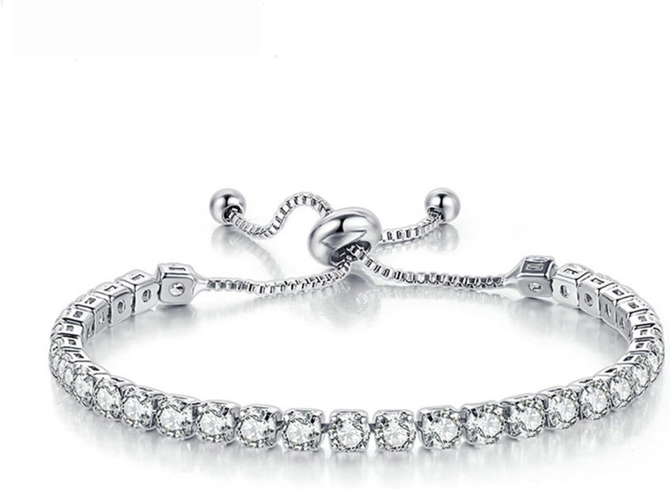 Tennis Bracelets, Tennis Bracelets for Women (Silver/Rose Glod/Green)