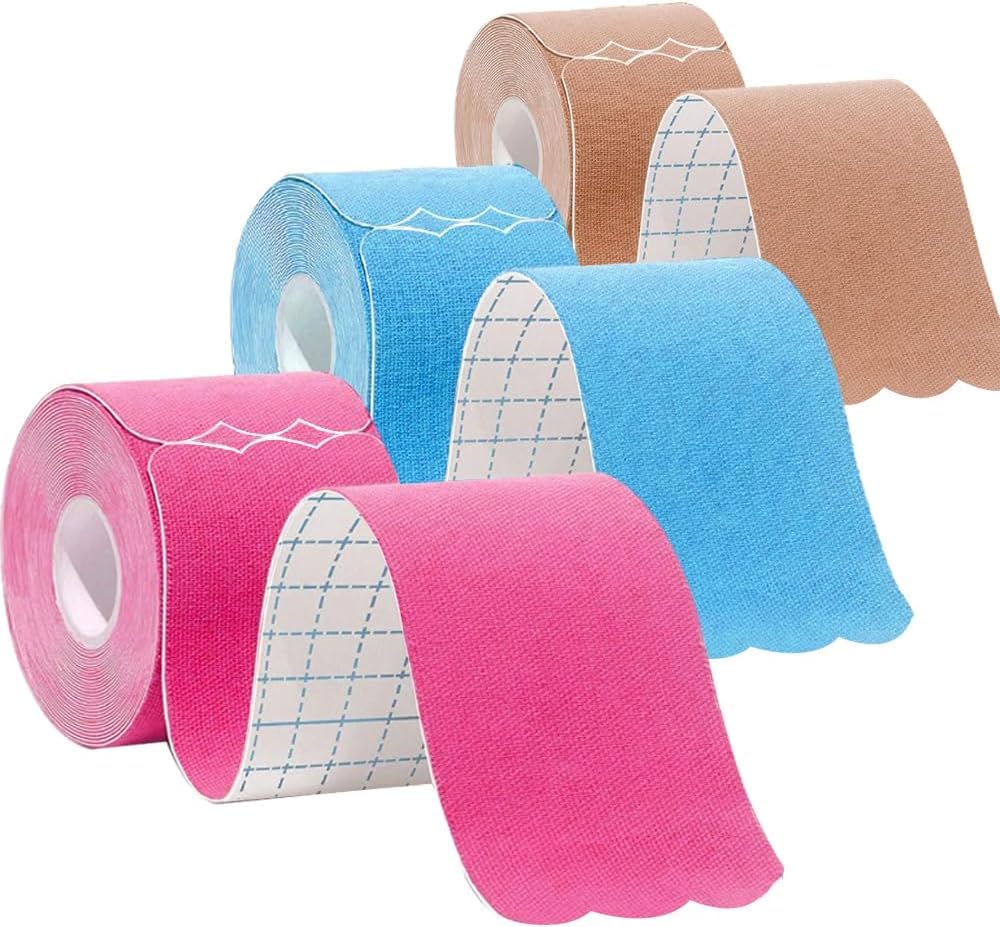 Kinesiology Tape Precut Strips Pro Athletic (3 Rolls,60 Strips) Original Cotton Waterproof Breathable Latex Free Tape for Muscle Pain Relief and Joint Support Elastic Sports Activities Tapes (Mix) - Tennis Mindset