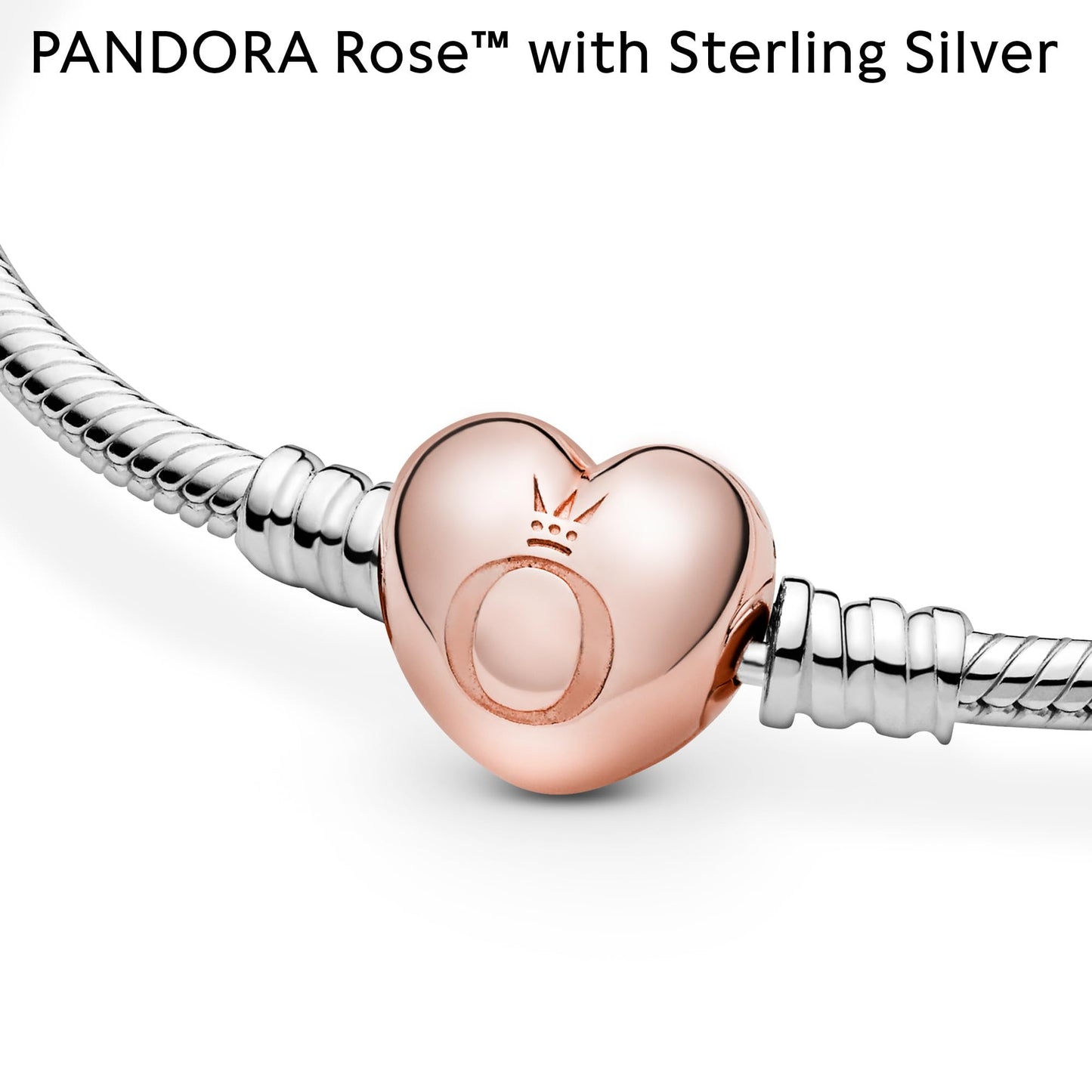 PANDORA Heart Clasp Snake Chain Bracelet - Heart Clasp - Romantic Jewelry for Her with Gift Box - Compatible Moments Charms