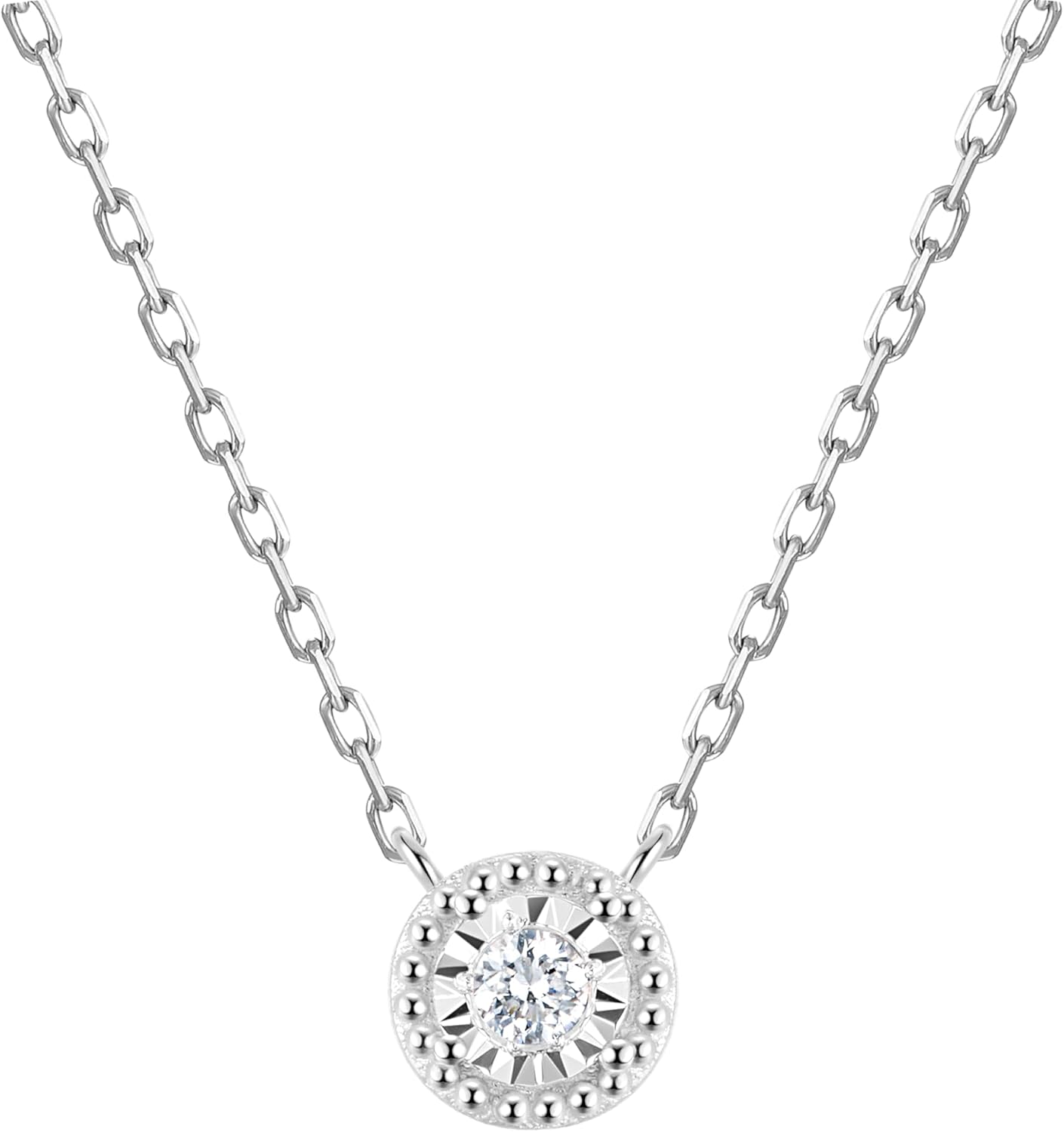 Sterling Silver Lab Grown Diamond Necklace for Women, 18 inch - Tennis Mindset