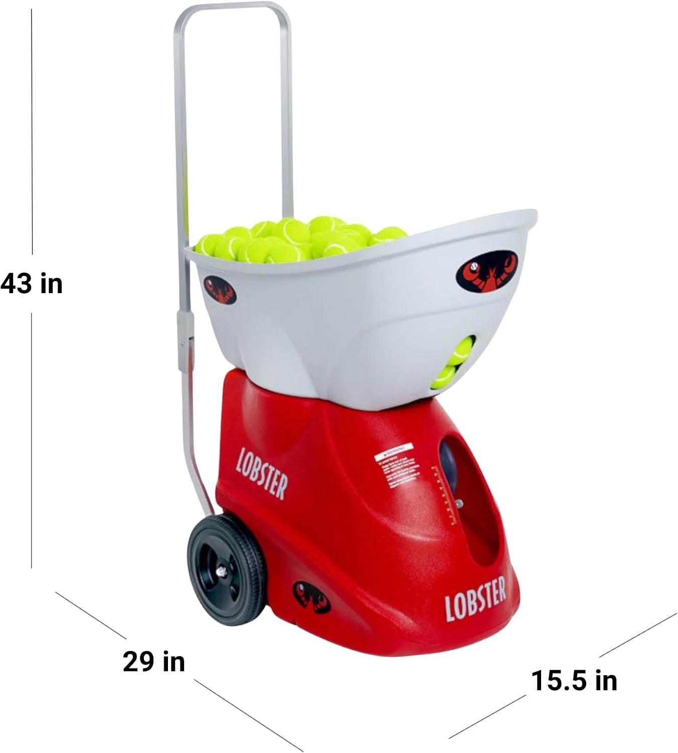 LOBSTER Sports Elite Tennis Ball Machine - Auto Portable Tennis Ball Launcher, Preloaded & Custom Drills, Spin Control, Lob Elevation Switch, Ball Speed (up to 80MPH), with Multi-Function Remote - Tennis Mindset