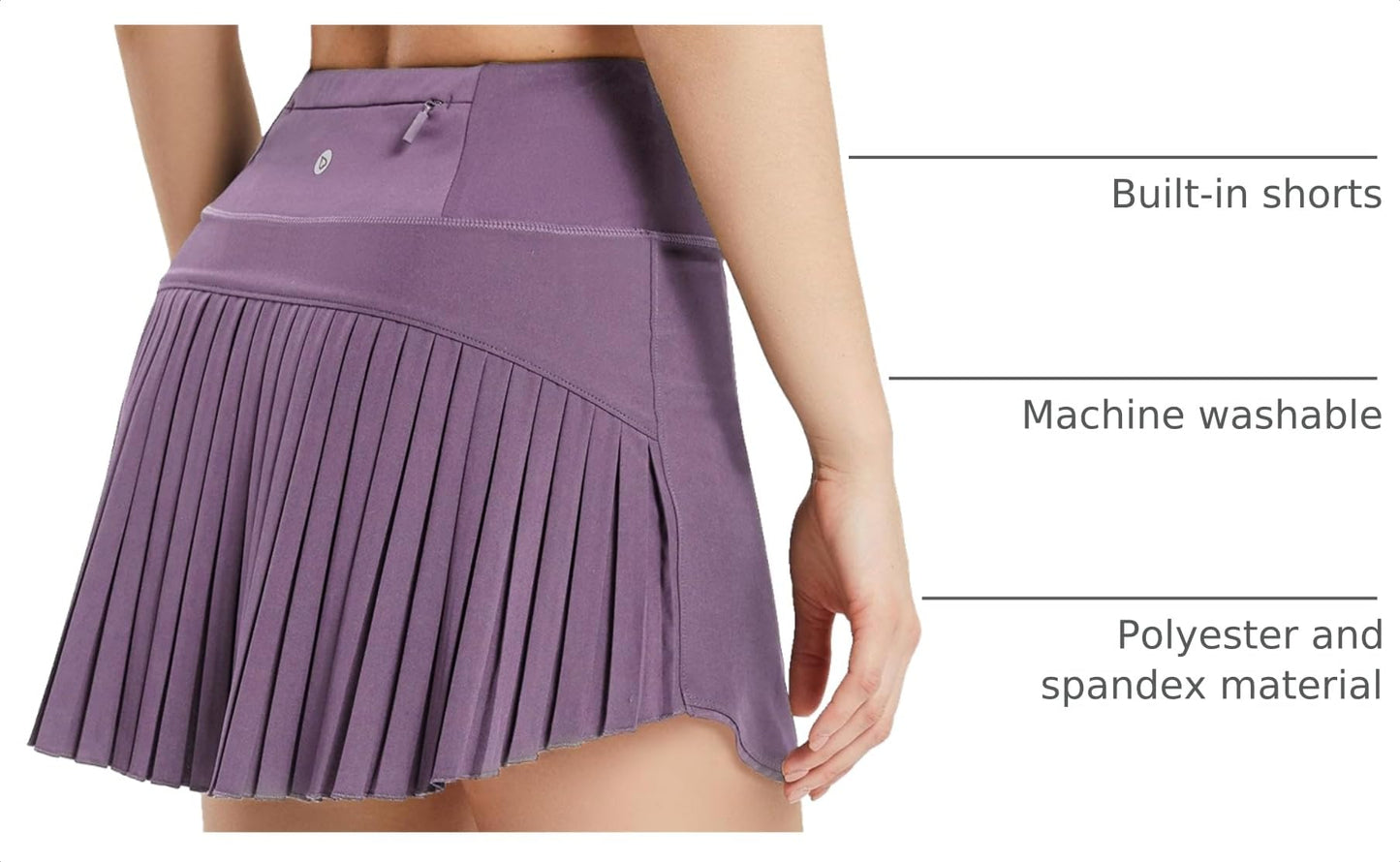 baleaf Tennis Skirt Pleated Golf Skorts with 3 Pockets - Tennis Mindset