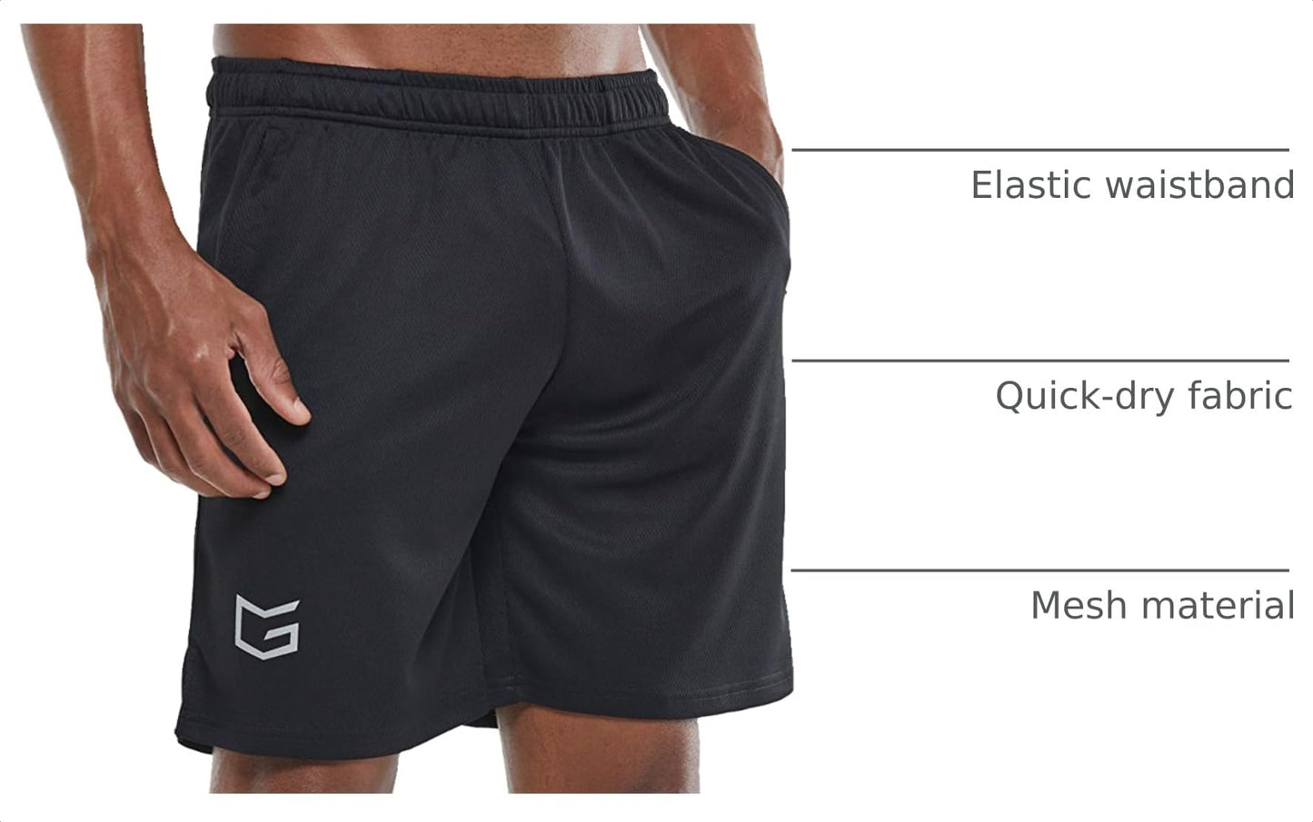 G Gradual Men's 7" Workout Running Shorts Quick Dry Lightweight Gym Shorts with Zip Pockets - Tennis Mindset