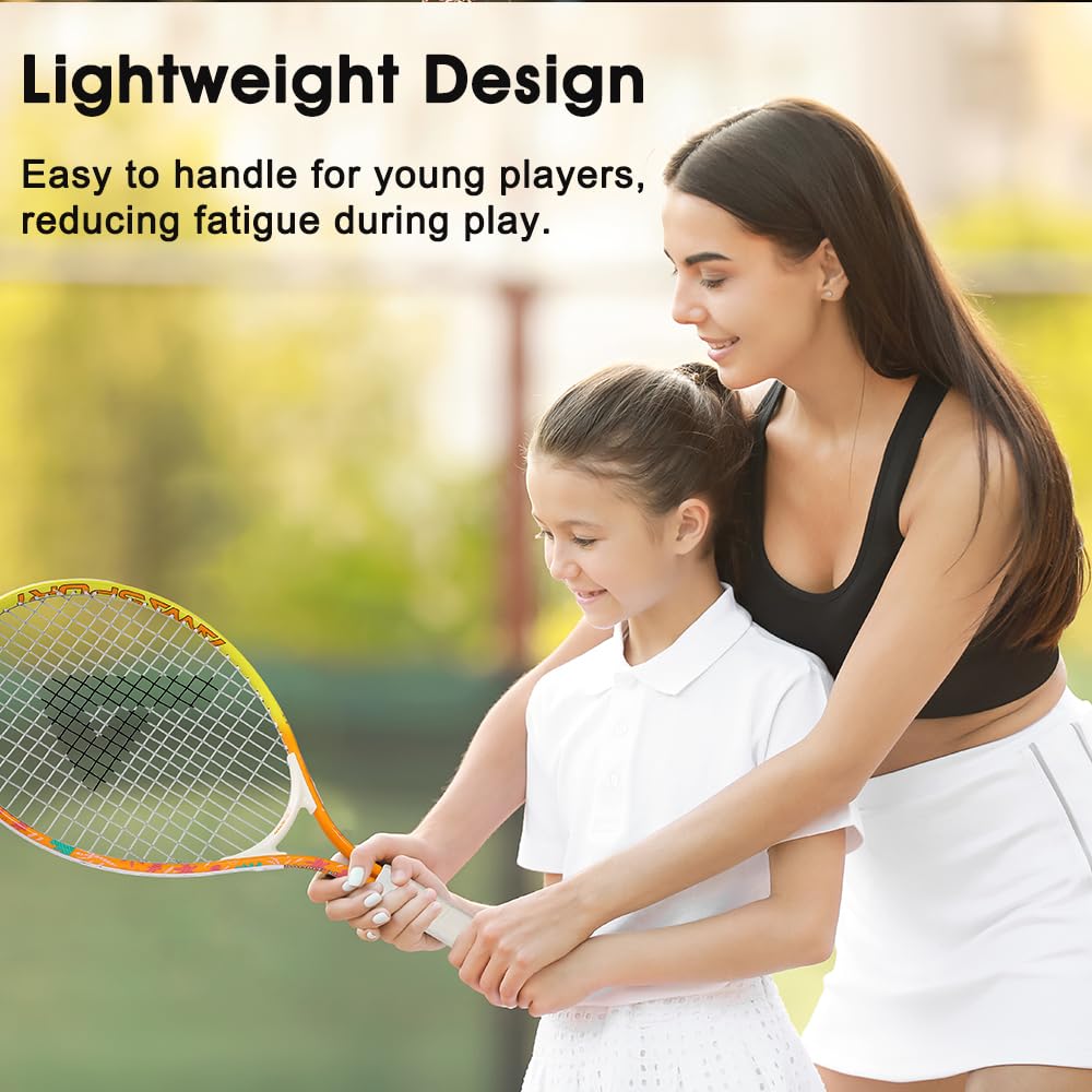 AMA SPORT Kids Tennis Racket for Junior Toddlers Starter Kit 17-25" Tennis Racquet for Girls and Boys with 420D Nylon Shoulder Strap Bag - Tennis Mindset