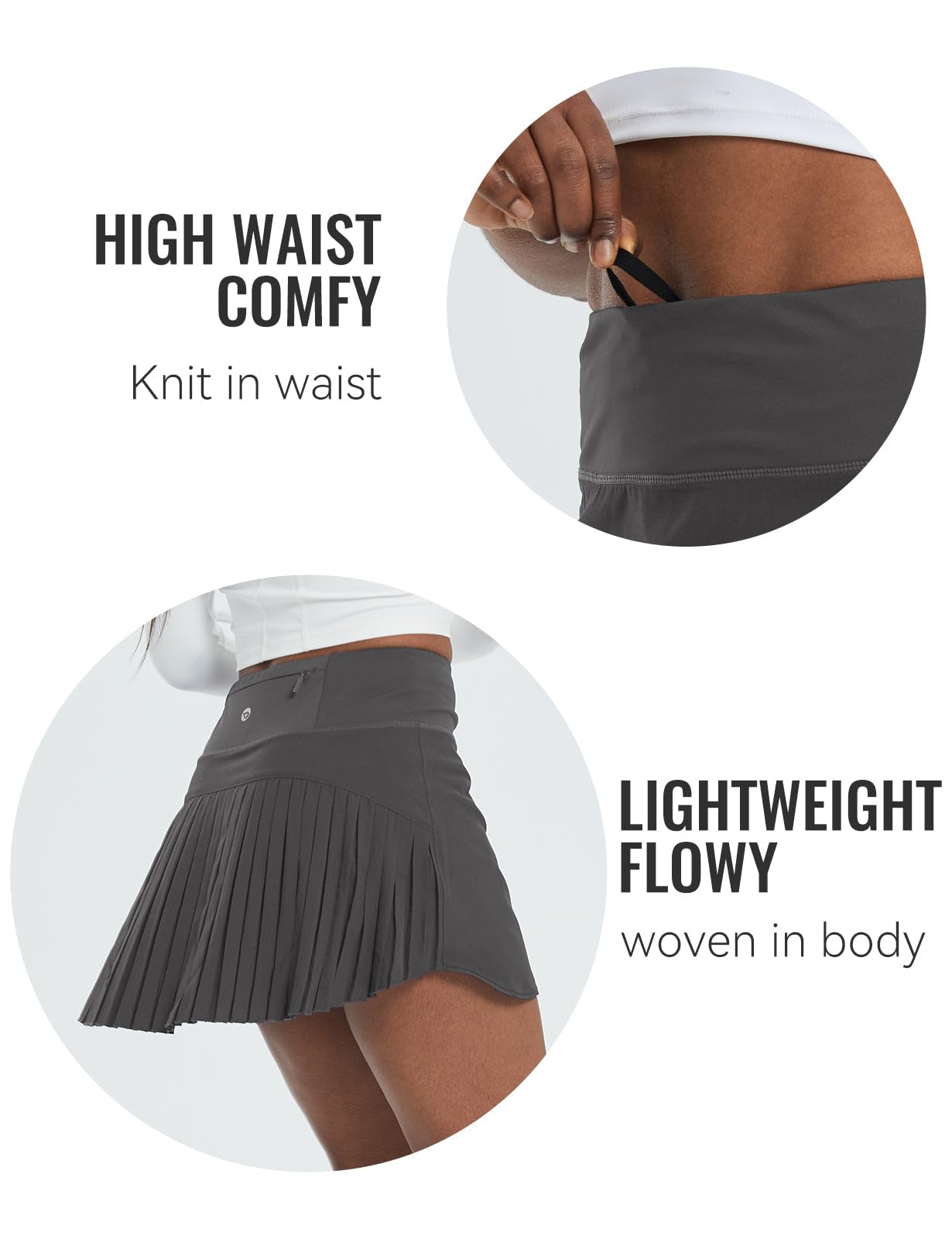 baleaf Tennis Skirt Pleated Golf Skorts with 3 Pockets - Tennis Mindset