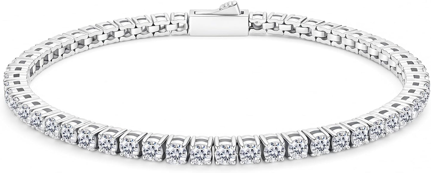 Waterproof Moissanite Tennis Bracelets for Women Hypoallergenic