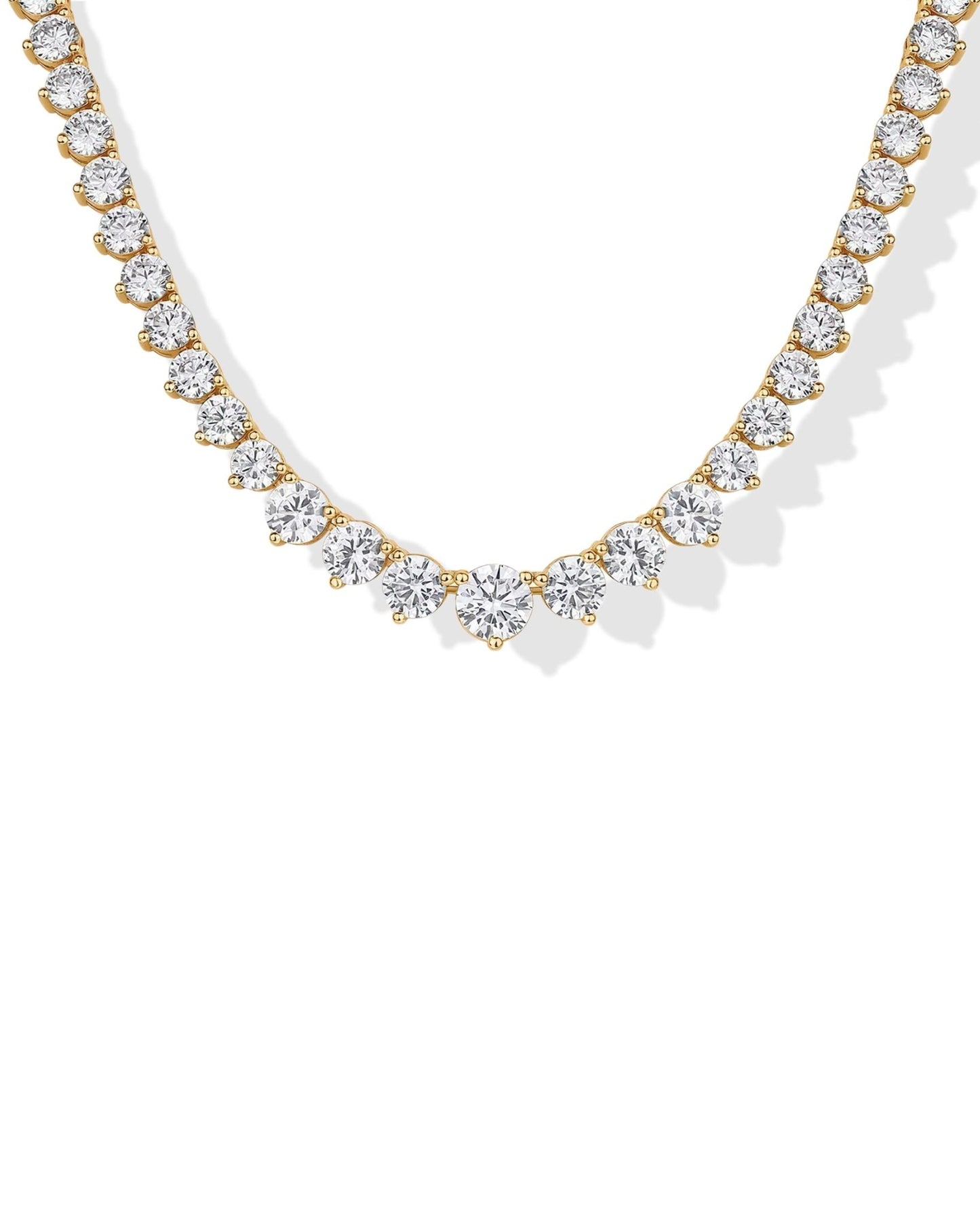 PAVOI 14K Gold Plated Graduated Tennis Necklaces for Women, CZ Necklace - Tennis Mindset