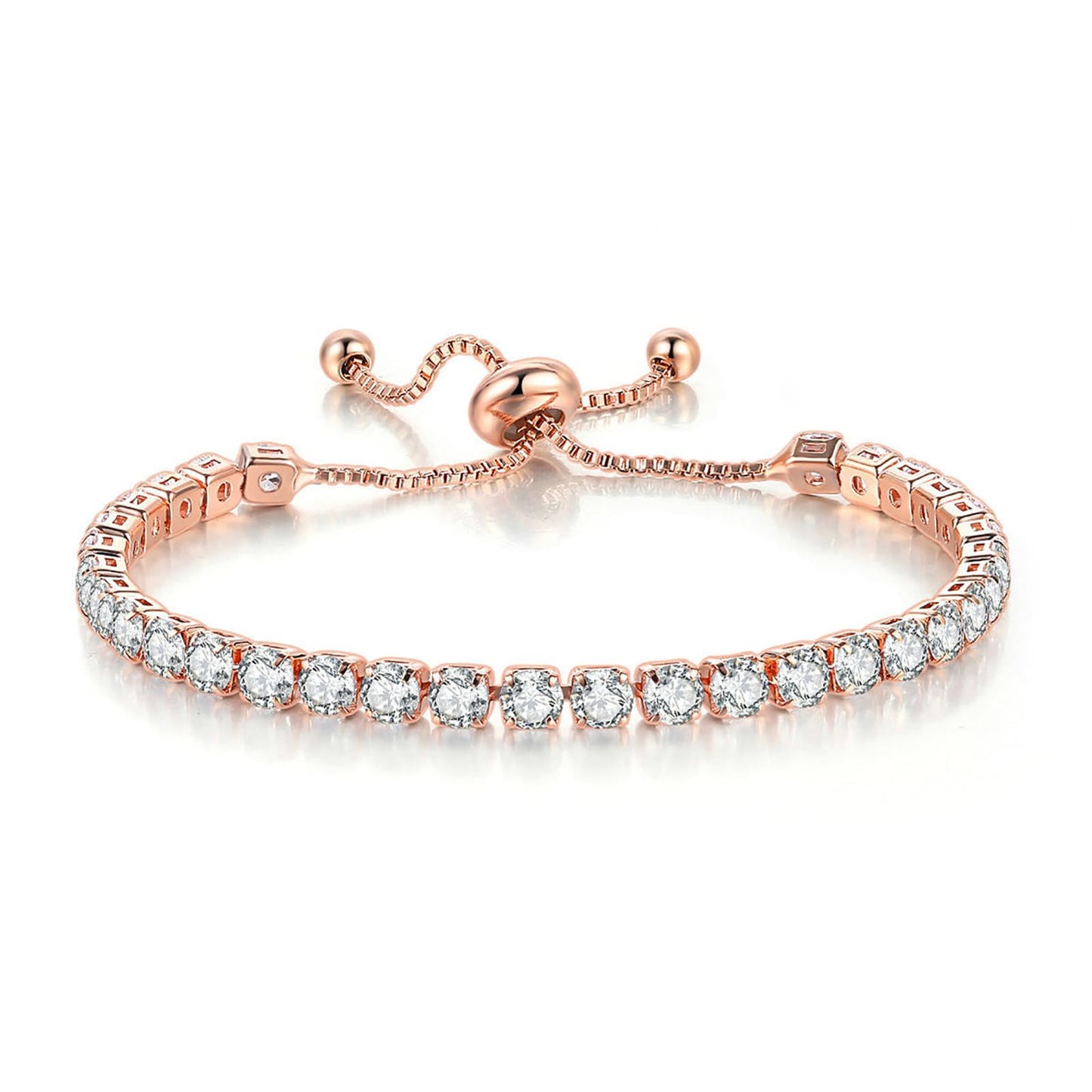 Tennis Bracelets, Tennis Bracelets for Women (Silver/Rose Glod/Green)