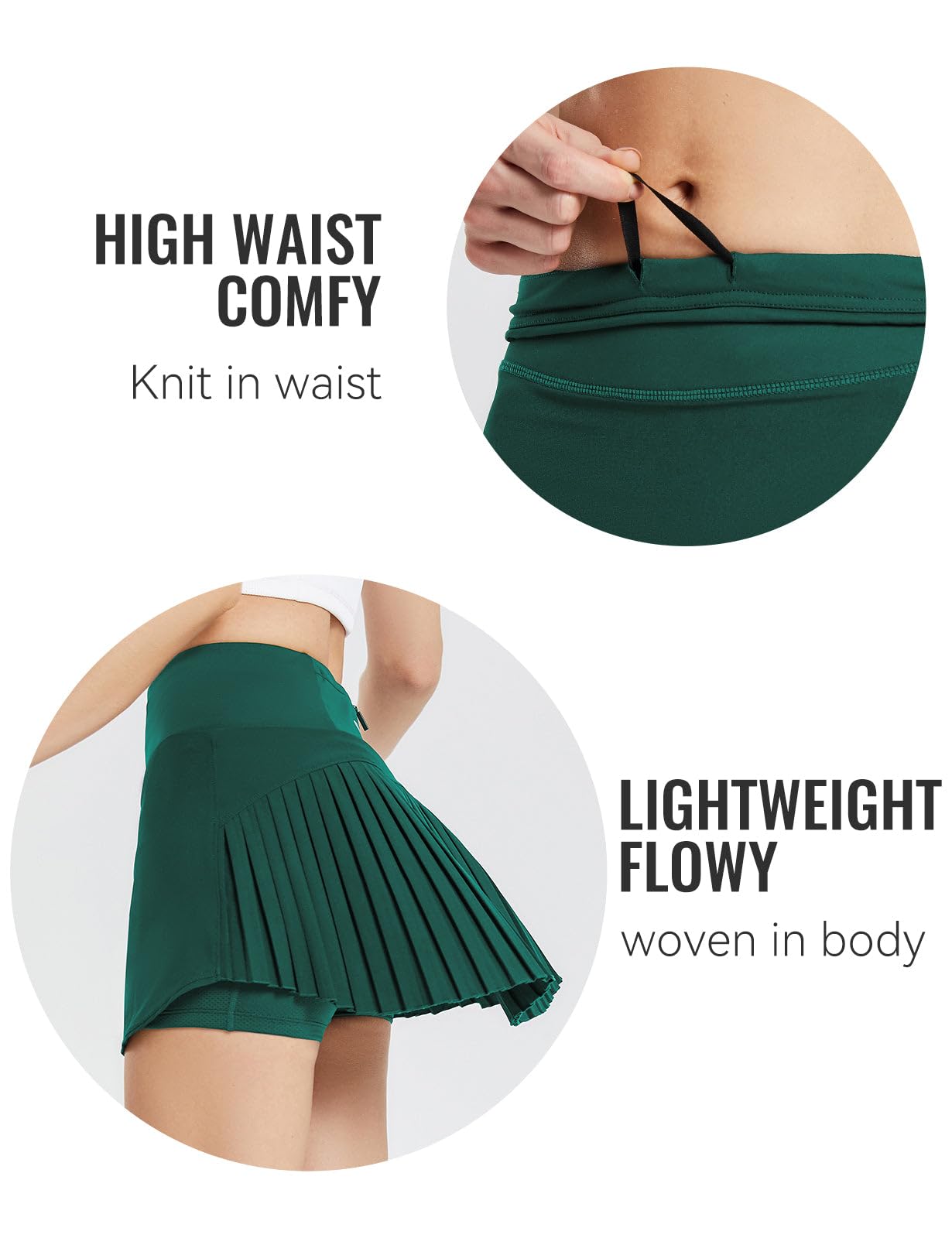 baleaf Tennis Skirt Pleated Golf Skorts with 3 Pockets - Tennis Mindset