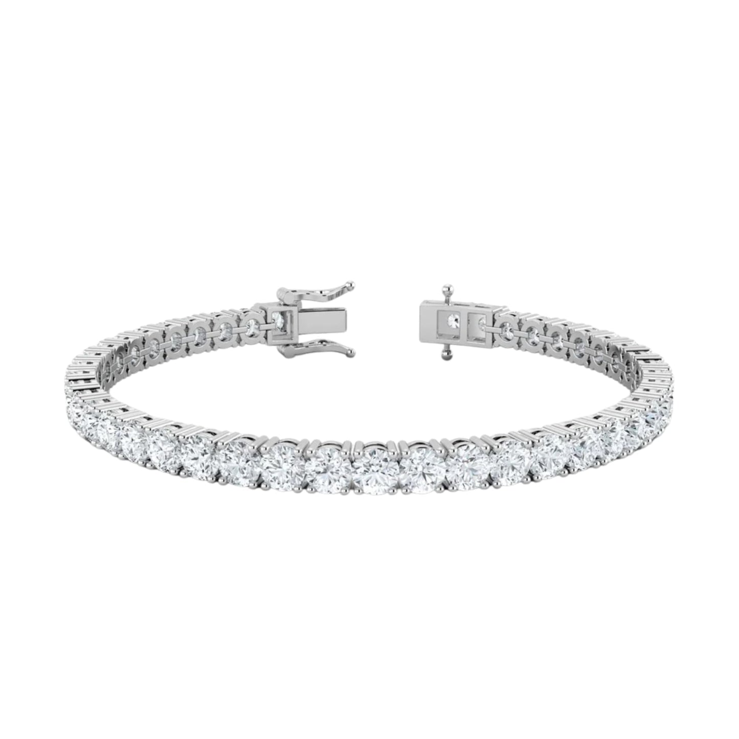 IGI Certified 3.00-10.00 Carat Lab Grown Diamond Tennis Bracelet for Women 14K / 18K Solid White & Yellow Gold Prong Setting Push Safety Lock Clasp Round Cut Jewelry (E-F Color, VS1-VS2 Clarity)