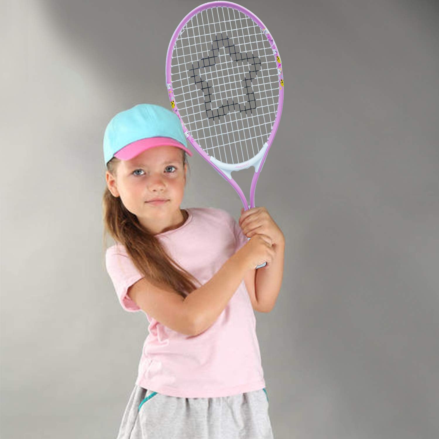 AMA SPORT Kids Tennis Racket for Junior Toddlers Starter Kit 17-25" Tennis Racquet for Girls and Boys with 420D Nylon Shoulder Strap Bag - Tennis Mindset