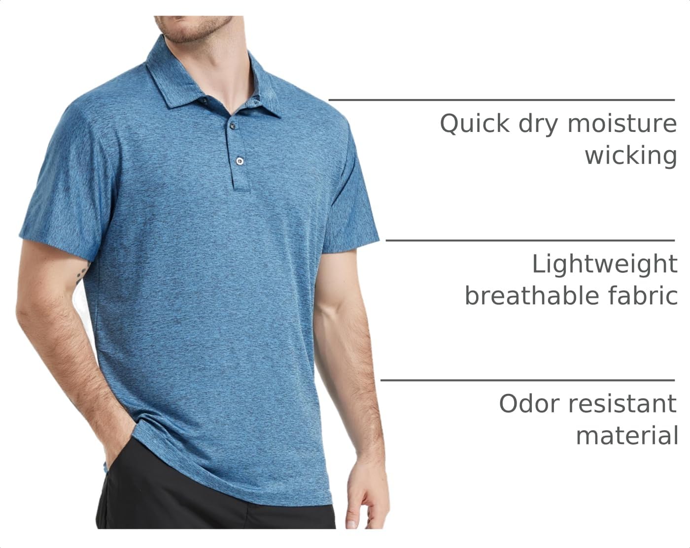 5 Pack Men's Polo Shirts Short Sleeve Golf T Shirt Performance Casual - Tennis Mindset