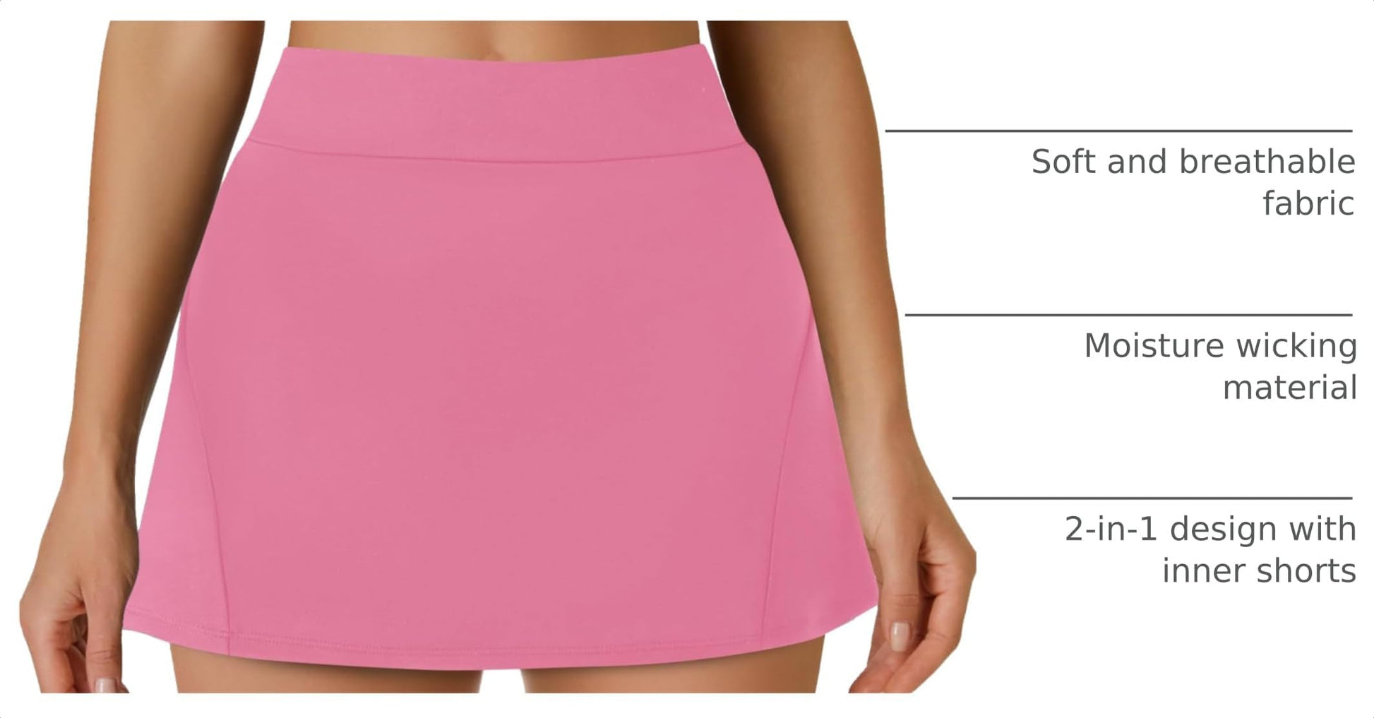 DLOODA Womens Tennis Skirt Crossover High Waisted Skort with Pockets Shorts - Tennis Mindset