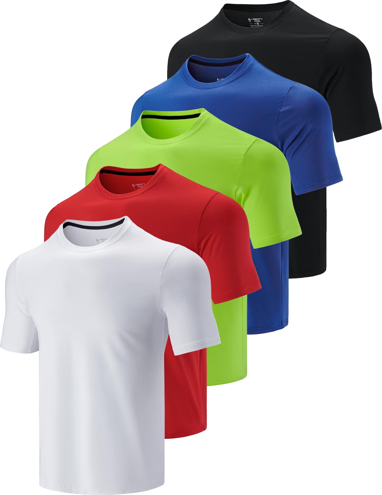 Liberty Imports 5 Pack Men's Active Quick Dry Crew Neck T Shirts - Tennis Mindset