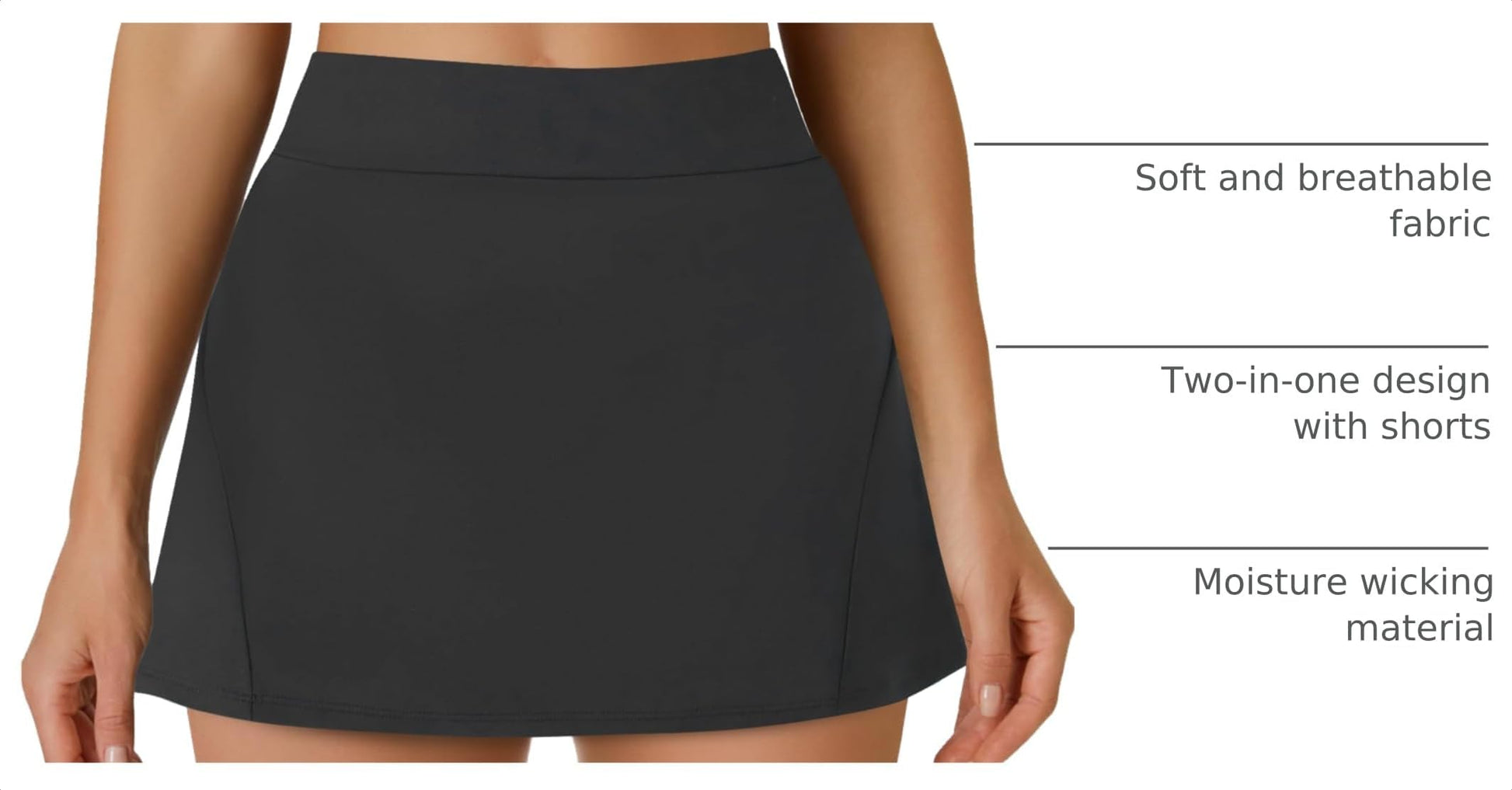 DLOODA Womens Tennis Skirt Crossover High Waisted Skort with Pockets Shorts - Tennis Mindset