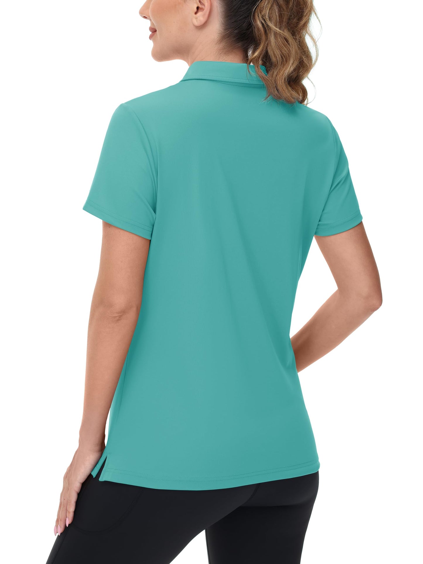 TACVASEN Women's V-Neck Polo Shirts UPF 50+ Short Sleeve Sun Protection Quick Dry Golf Polos Collared Shirt