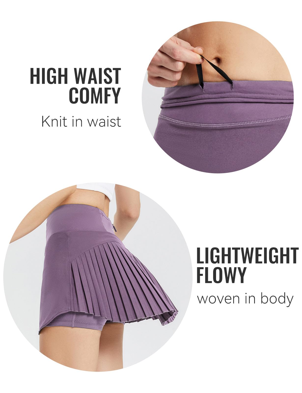 baleaf Tennis Skirt Pleated Golf Skorts with 3 Pockets - Tennis Mindset